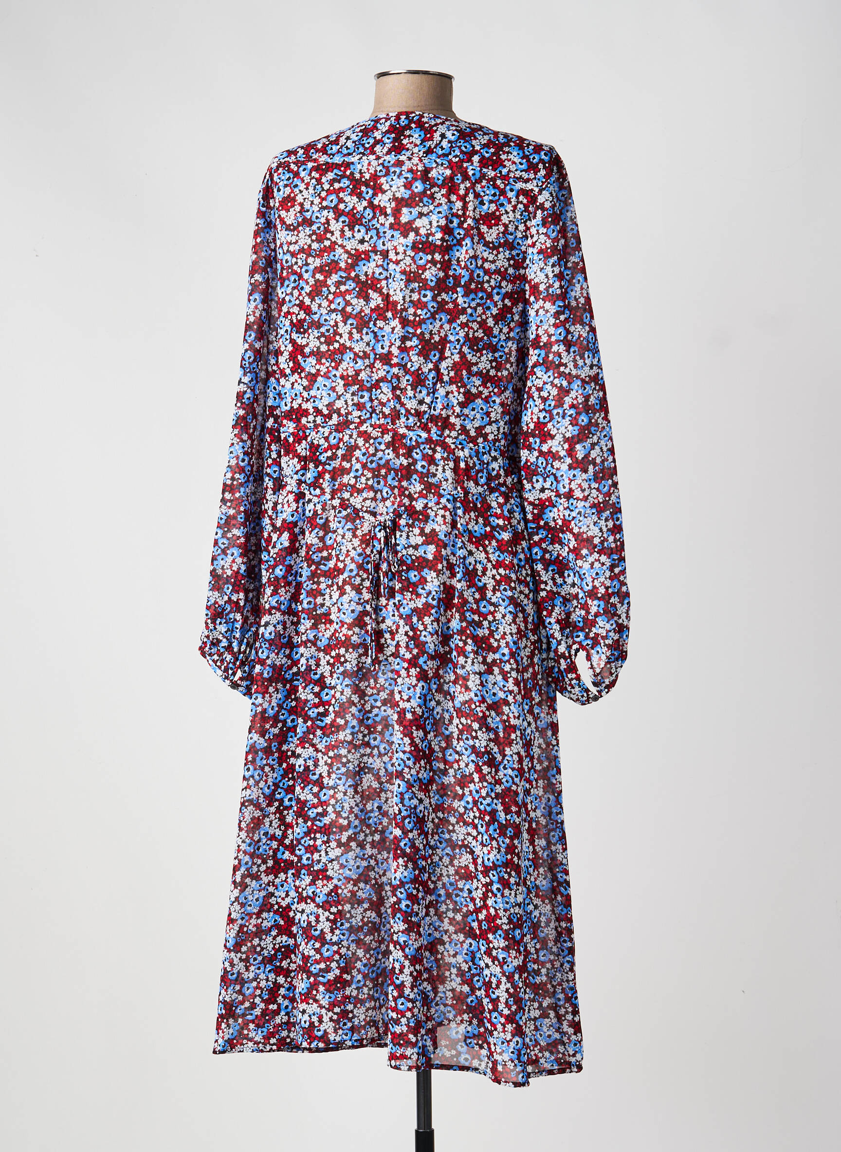 Rochie midi imprimeu floral mâneci lungi roșu TOMMY HILFIGER femeie