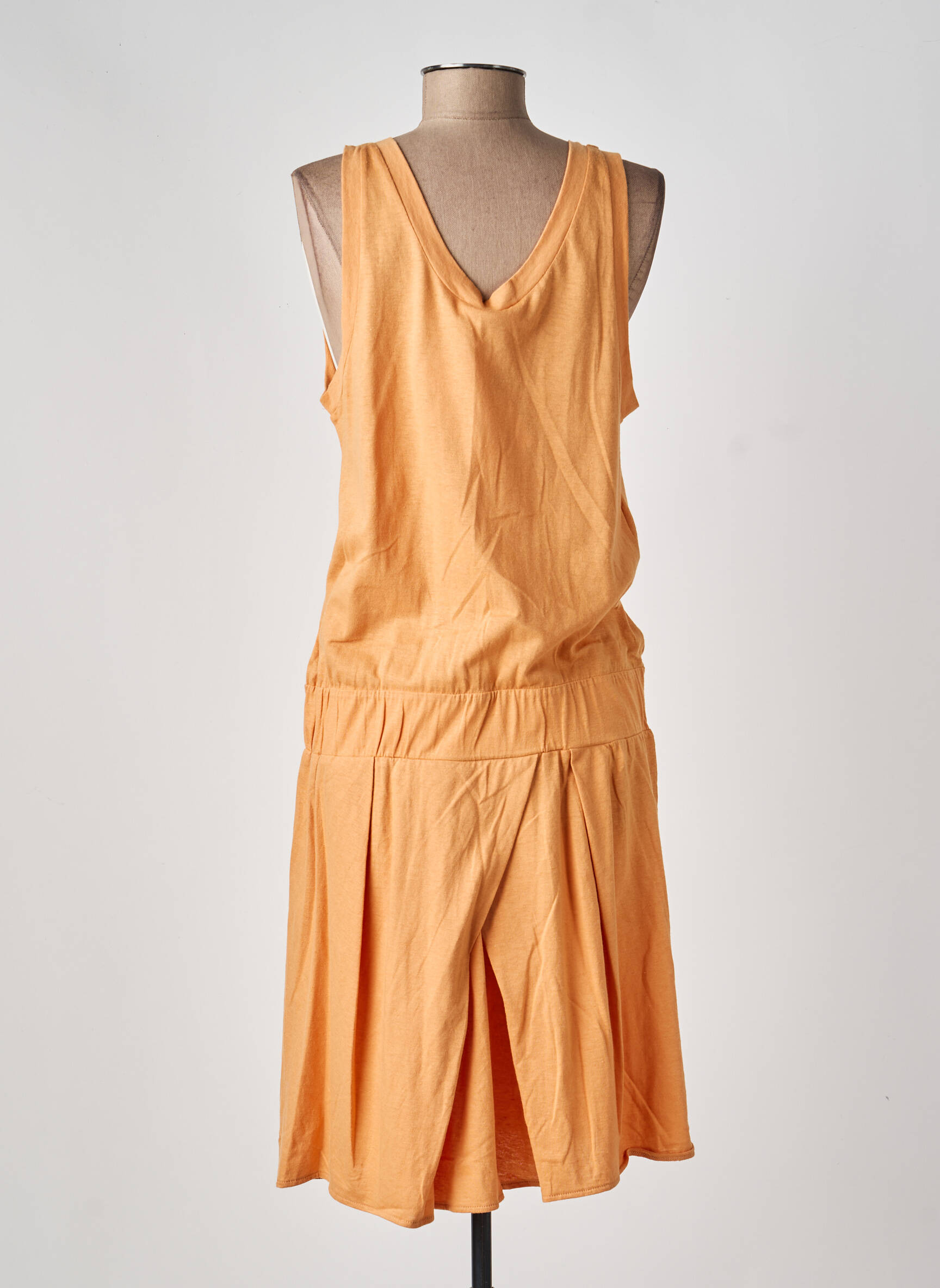 Rochie midi fără mâneci fără mâneci portocalie LACOSTE femeie