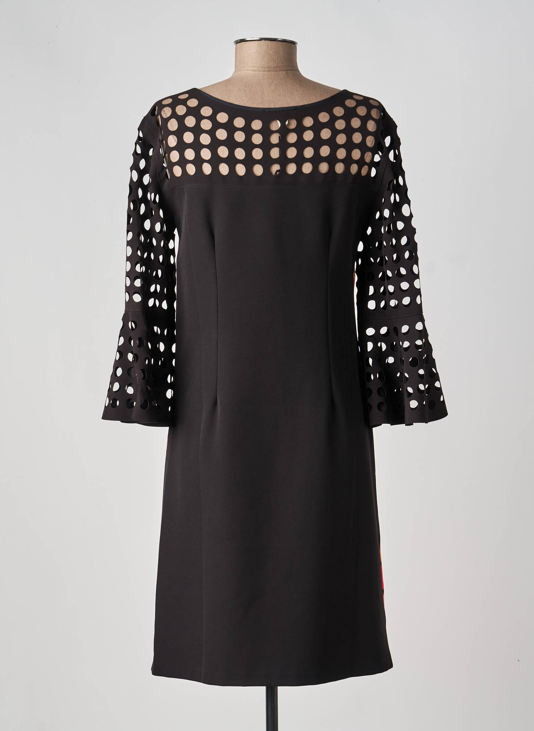 Rochie midi imprimeu floral mâneci 3/4 negru FUEGO WOMAN femeie