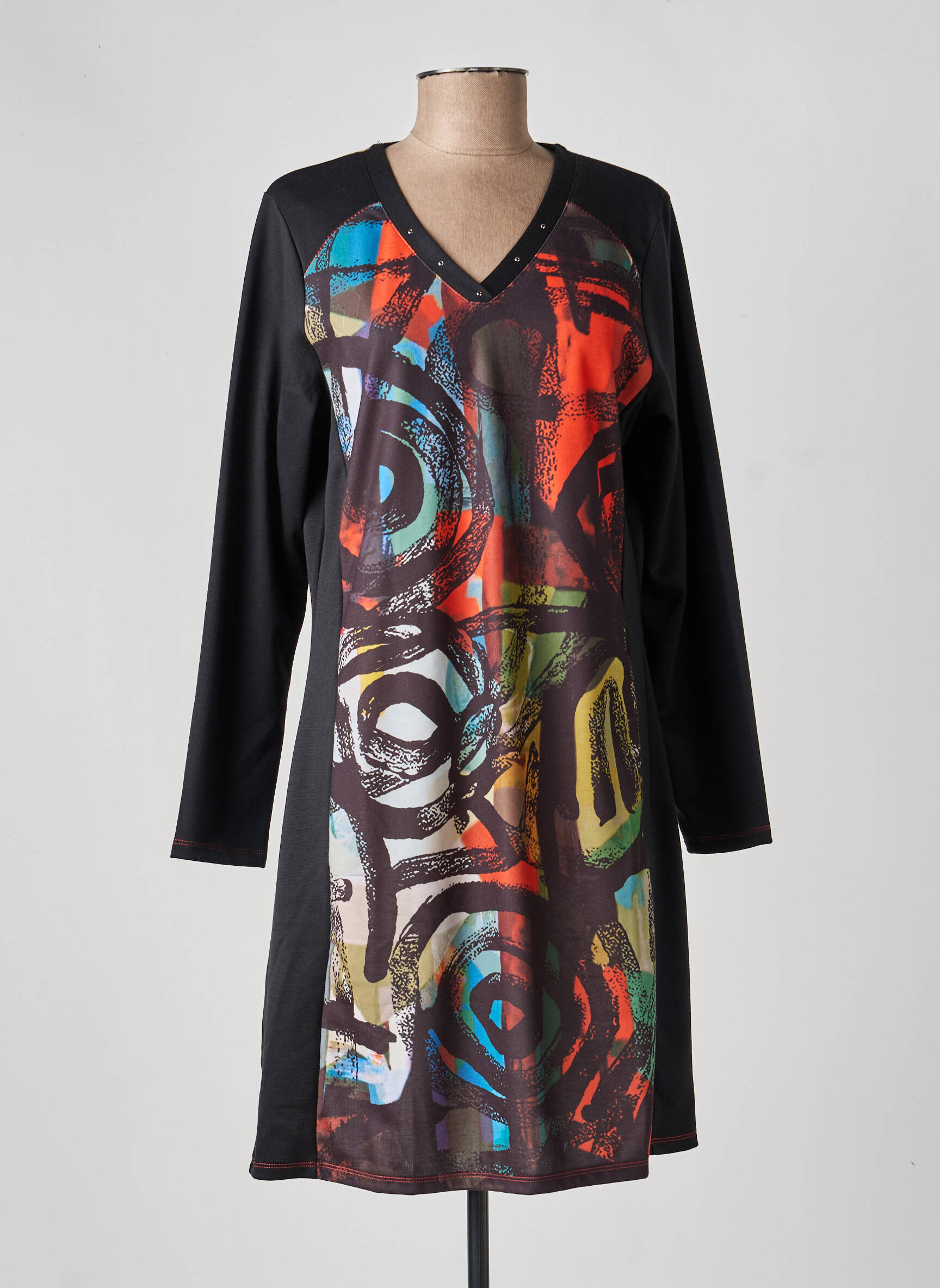 Rochie scurtă mâneci lungi mâneci lungi negru KALISSON femeie