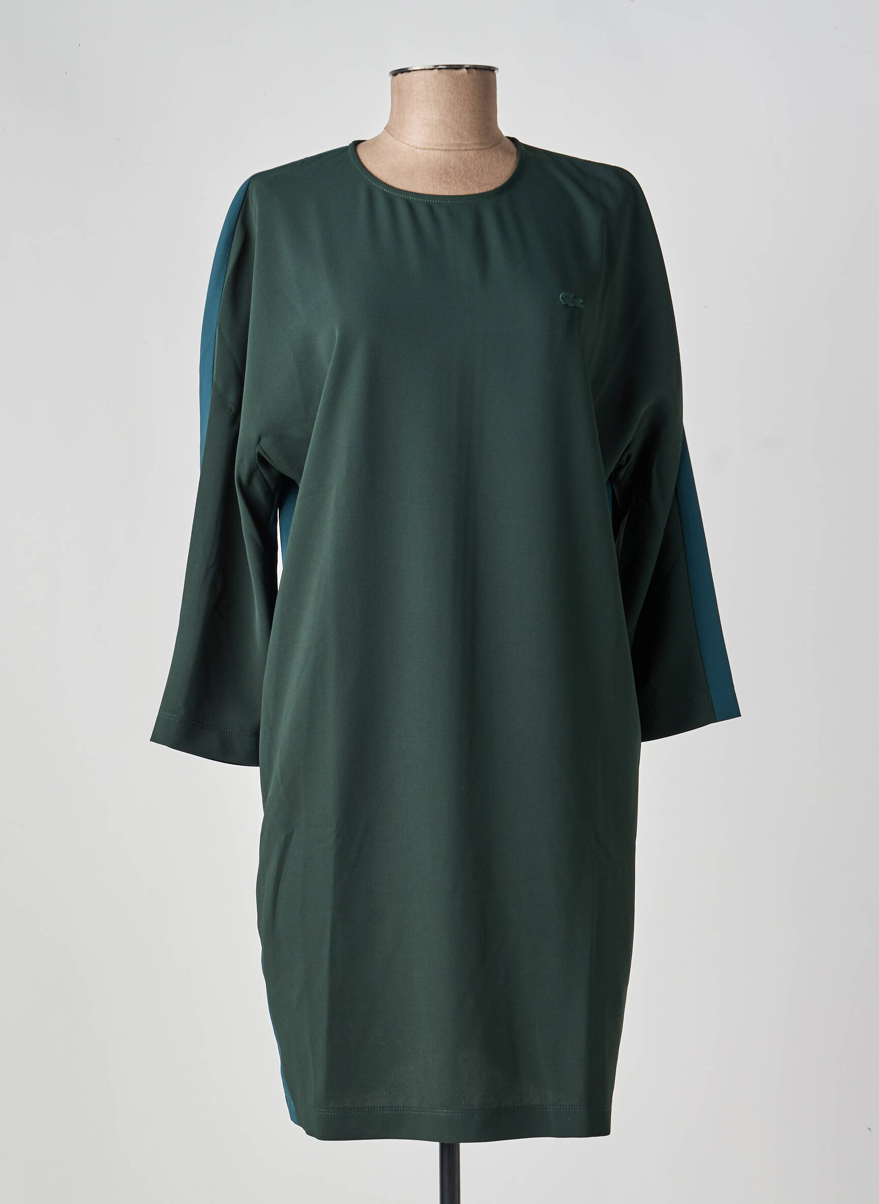 Rochie scurtă mâneci 3/4 mâneci 3/4 verde LACOSTE femeie