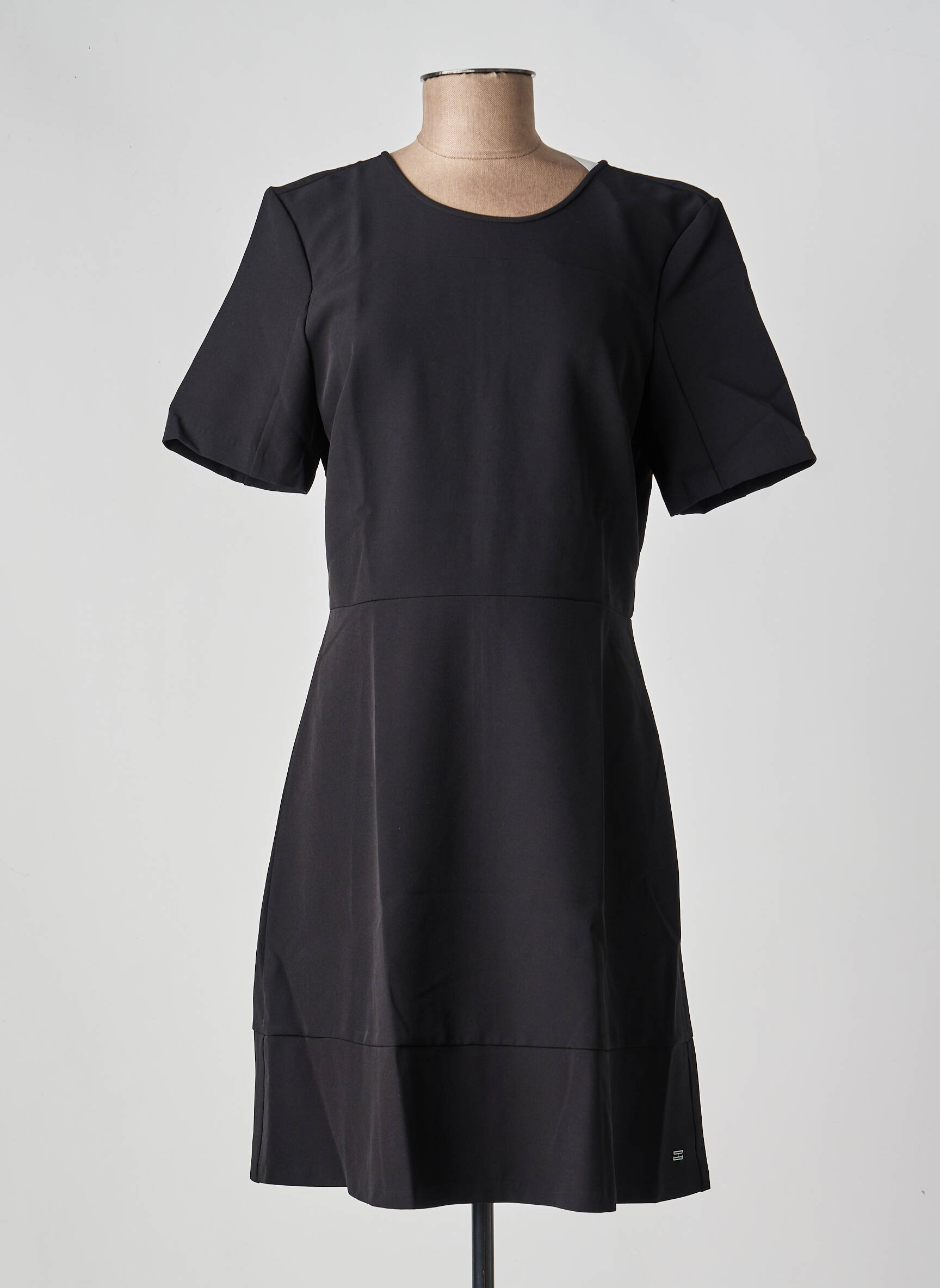 Rochie scurtă închidere cu fermoar la spate mâneci scurte negru TOMMY HILFIGER femeie
