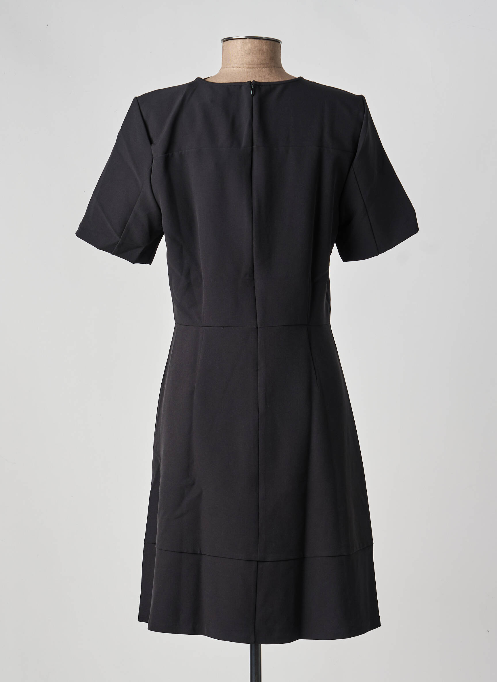 Rochie scurtă închidere cu fermoar la spate mâneci scurte negru TOMMY HILFIGER femeie