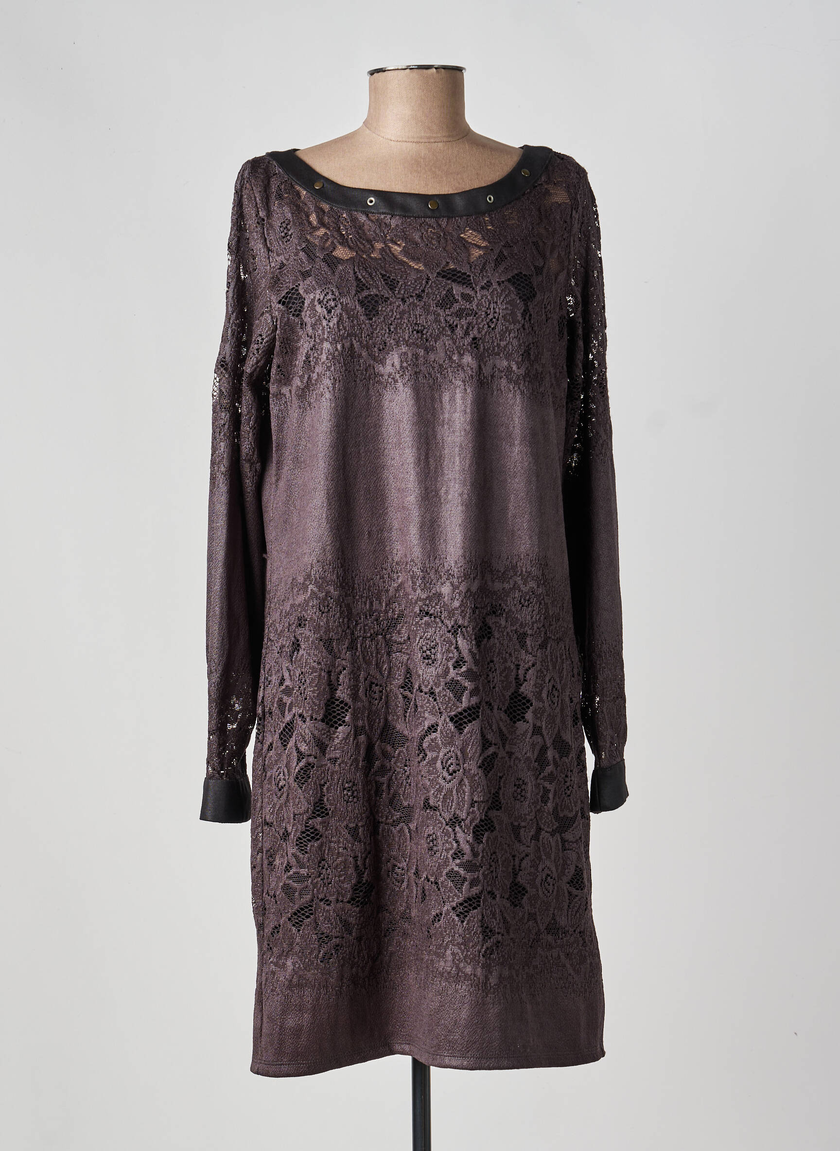 Rochie midi mâneci lungi mâneci lungi gri MADO ET LES AUTRES femeie