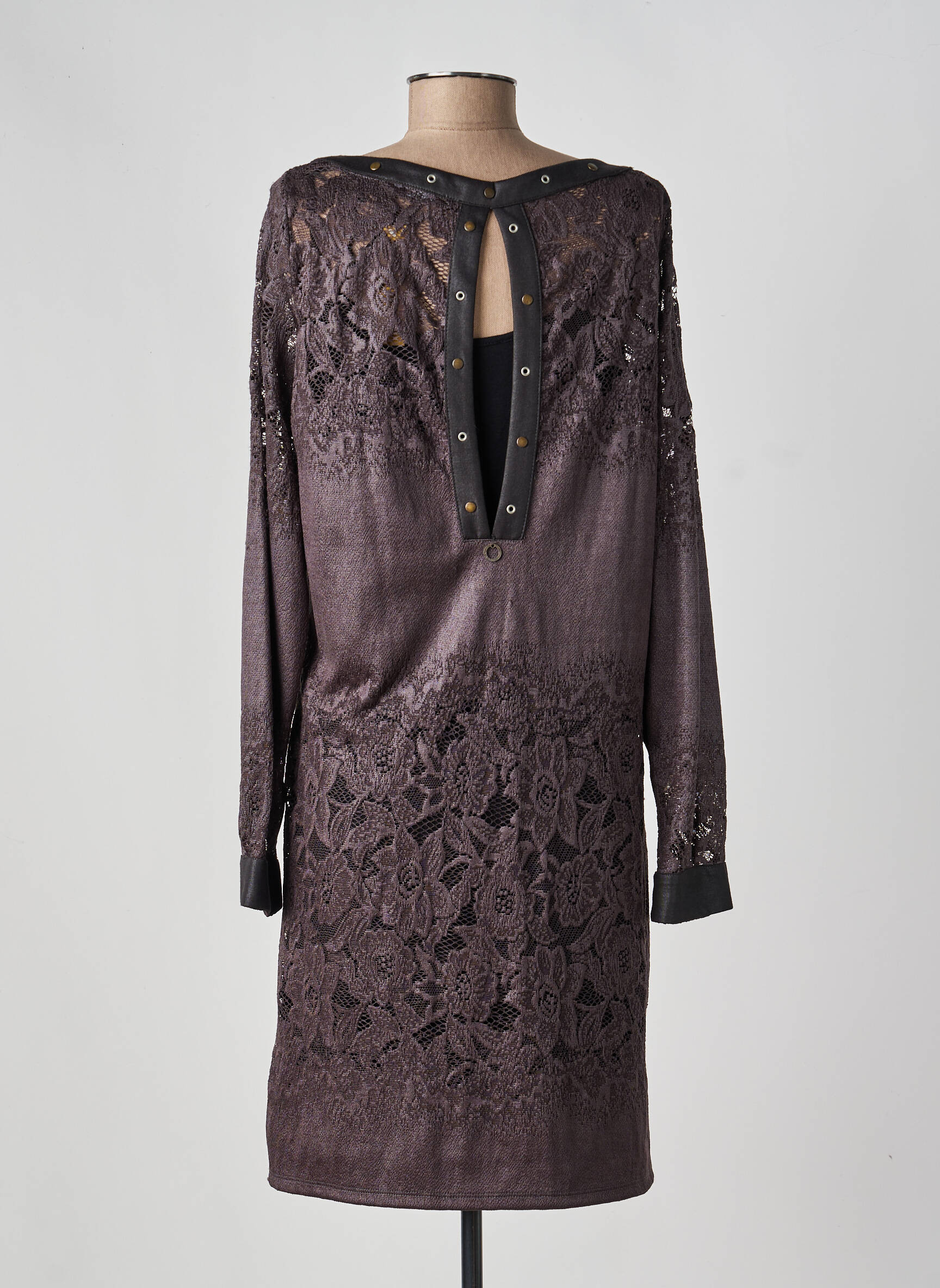 Rochie midi mâneci lungi mâneci lungi gri MADO ET LES AUTRES femeie