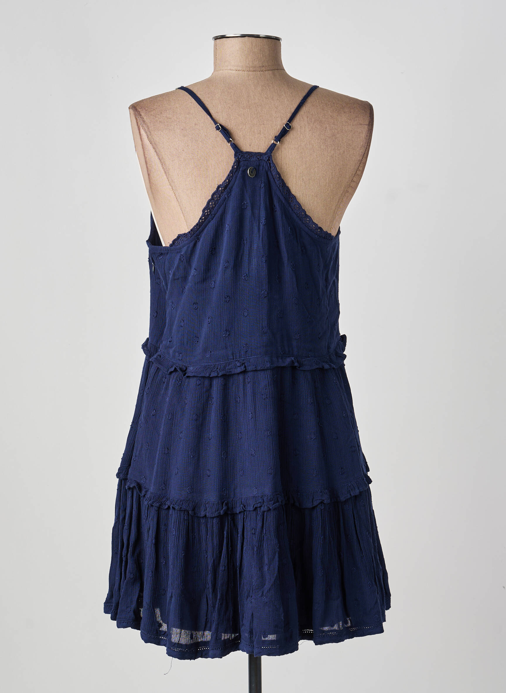 Rochie scurtă croială fluidă bretele subțiri albastru SUPERDRY femeie