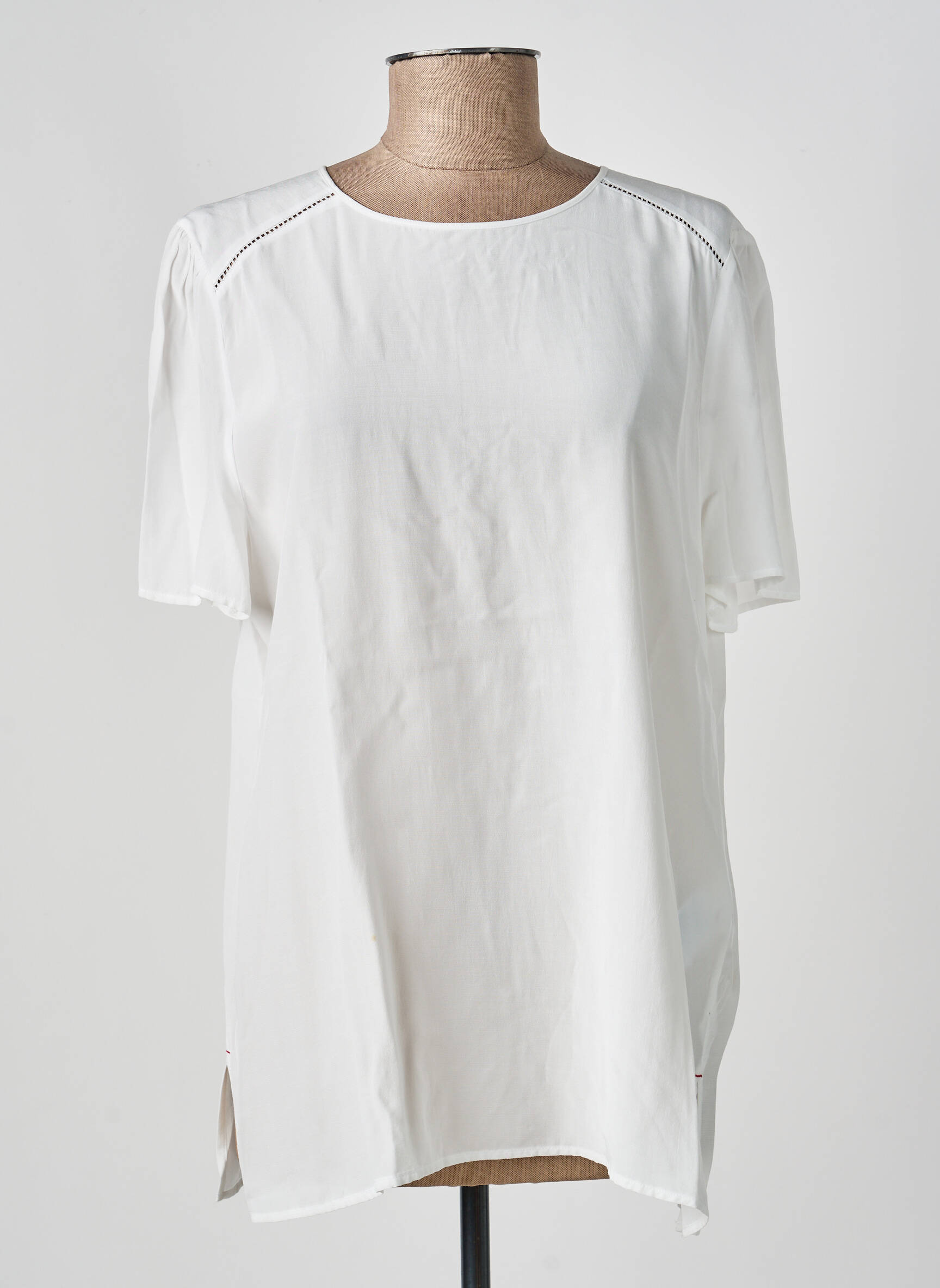 Top croială fluidă mâneci scurte alb TOMMY HILFIGER femeie