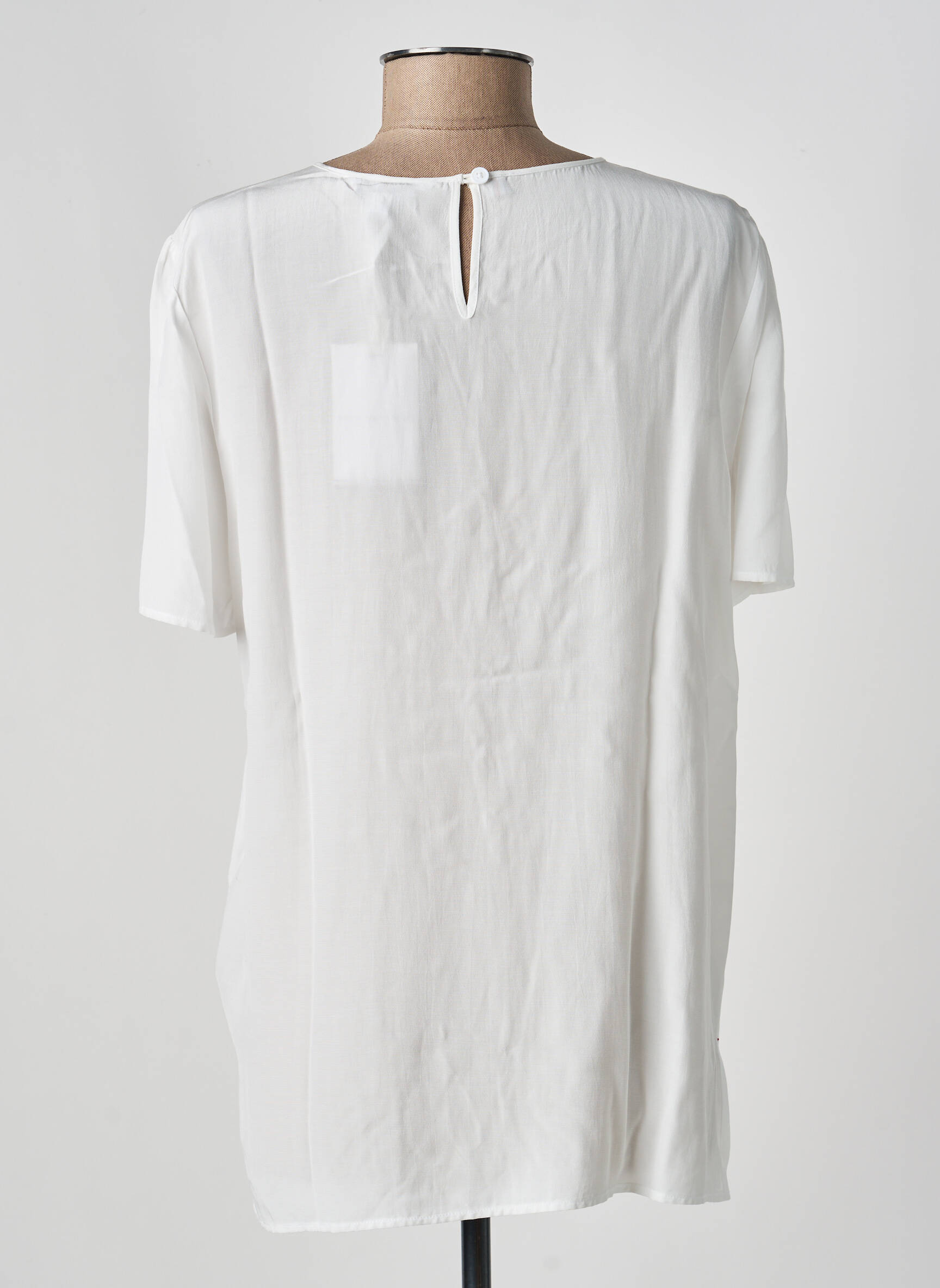 Top croială fluidă mâneci scurte alb TOMMY HILFIGER femeie