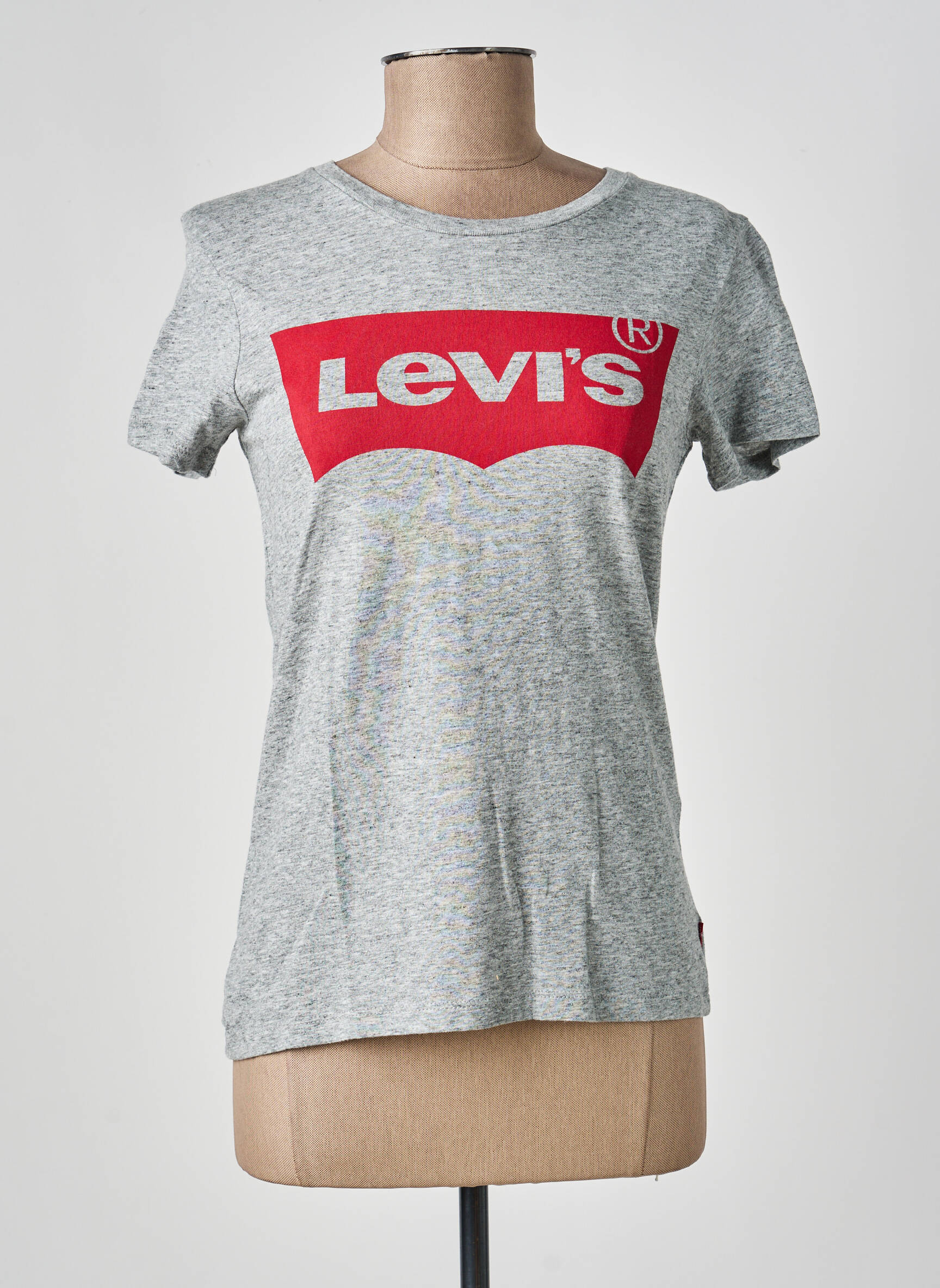 Tricou serigrafie mâneci scurte gri LEVI'S femeie
