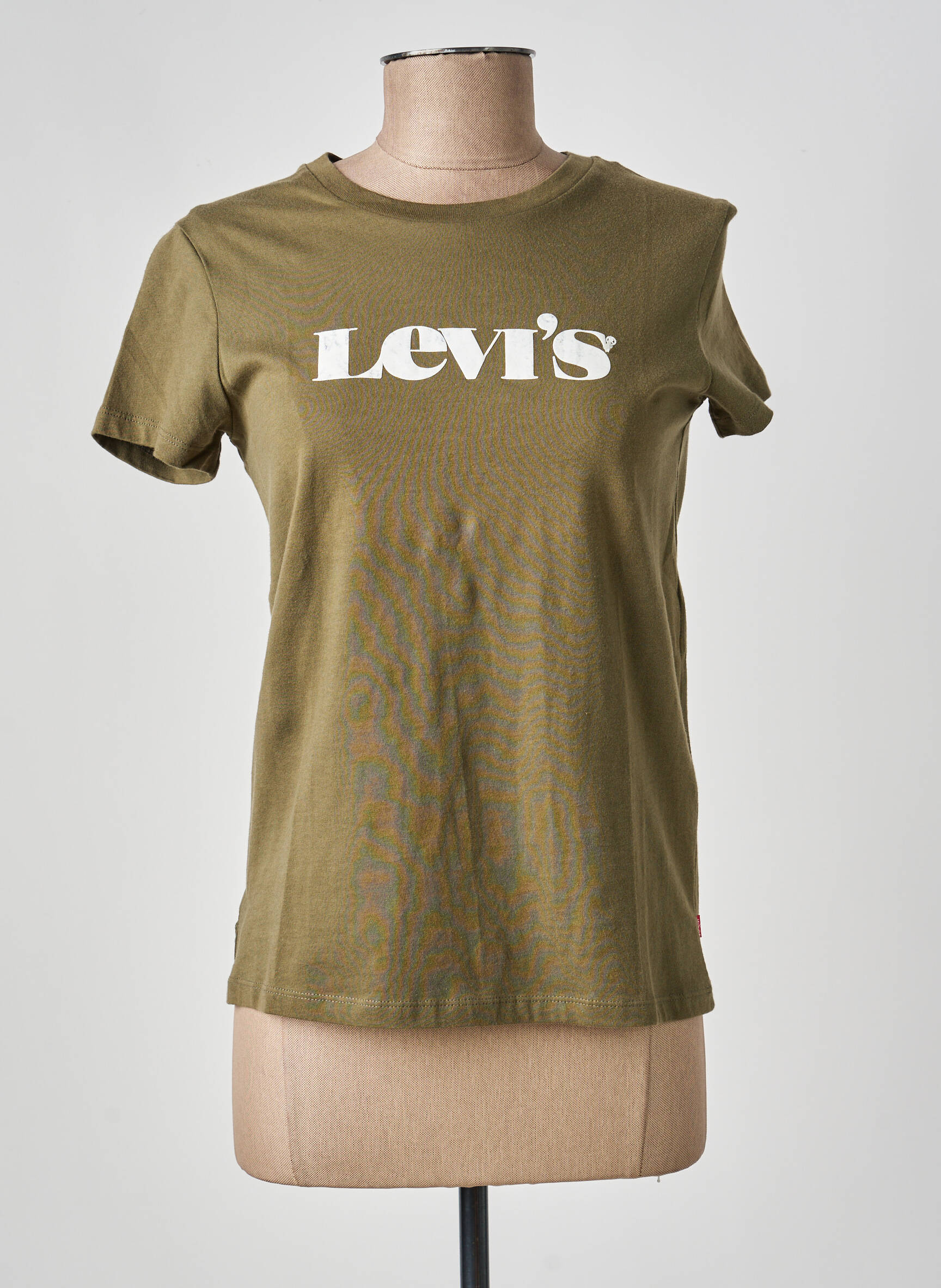 Tricou serigrafie flockată mâneci scurte verde LEVI'S femeie