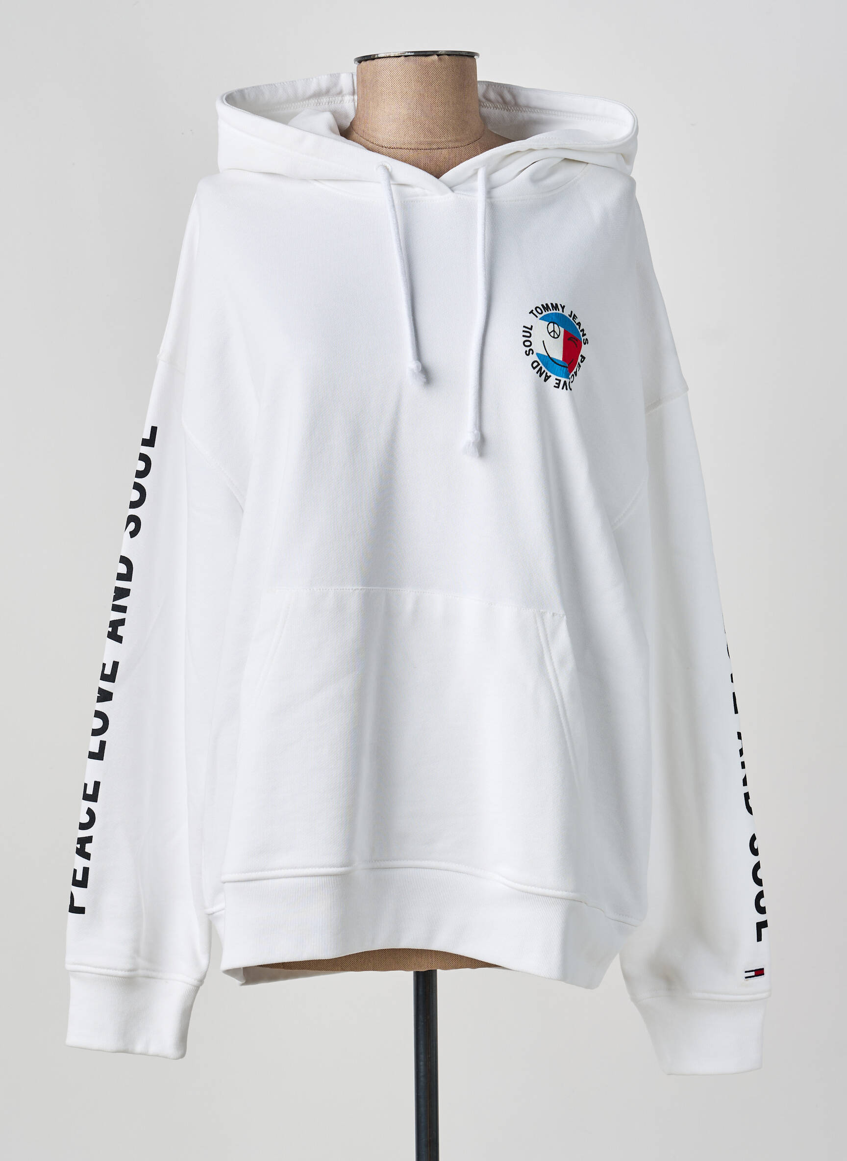 Hanorac cu glugă elasticitate mâneci lungi alb TOMMY HILFIGER femeie