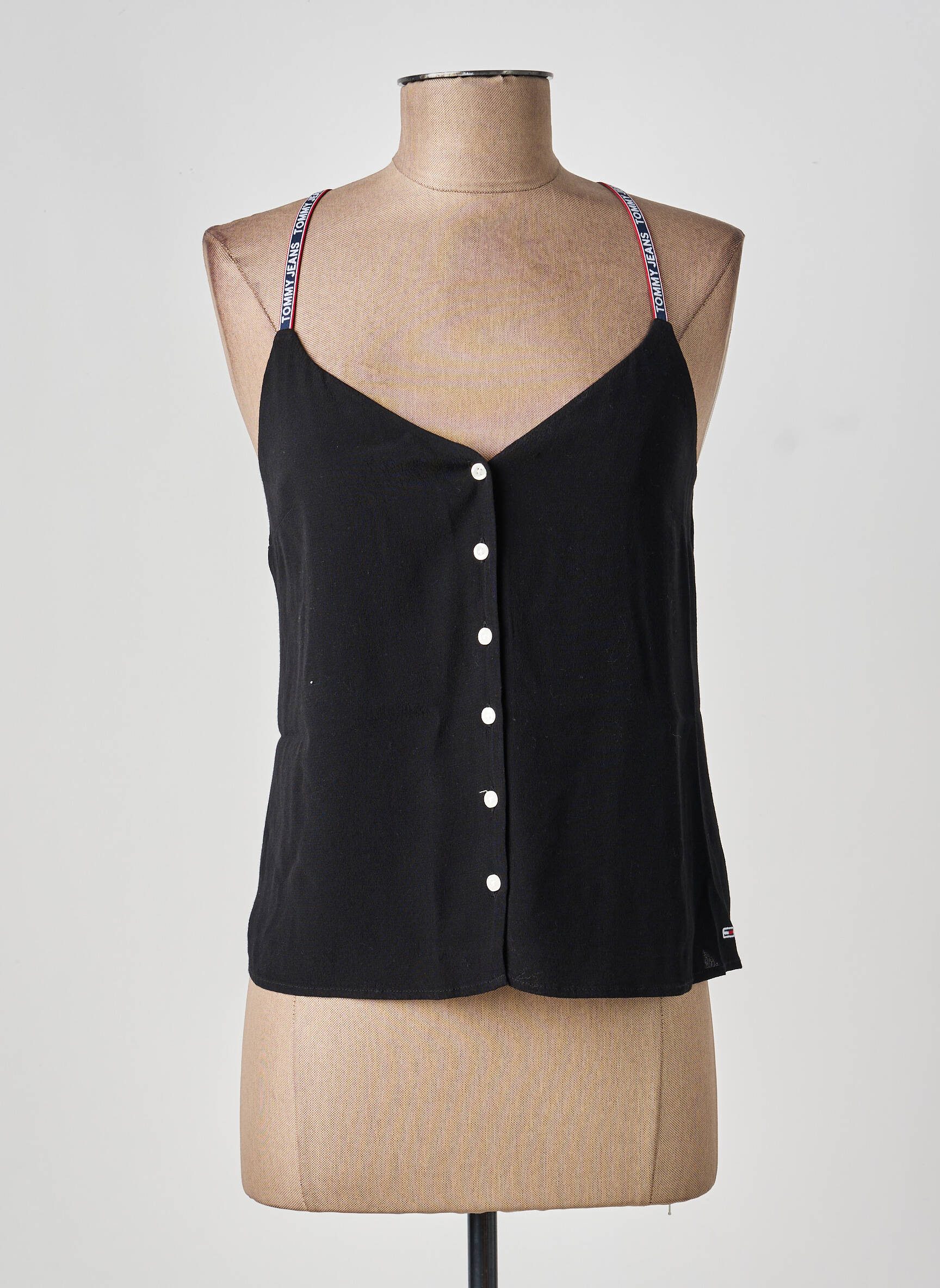 Top elasticitate bretele subțiri negru TOMMY HILFIGER femeie