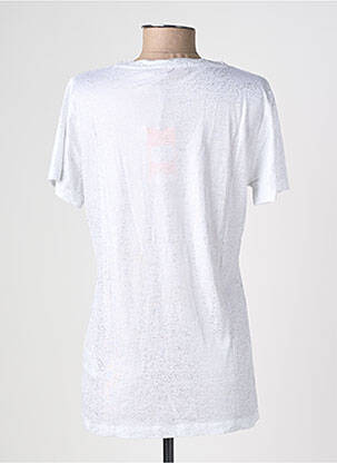 Tricou serigrafie flockată mâneci scurte alb TRUSSARDI JEANS femeie