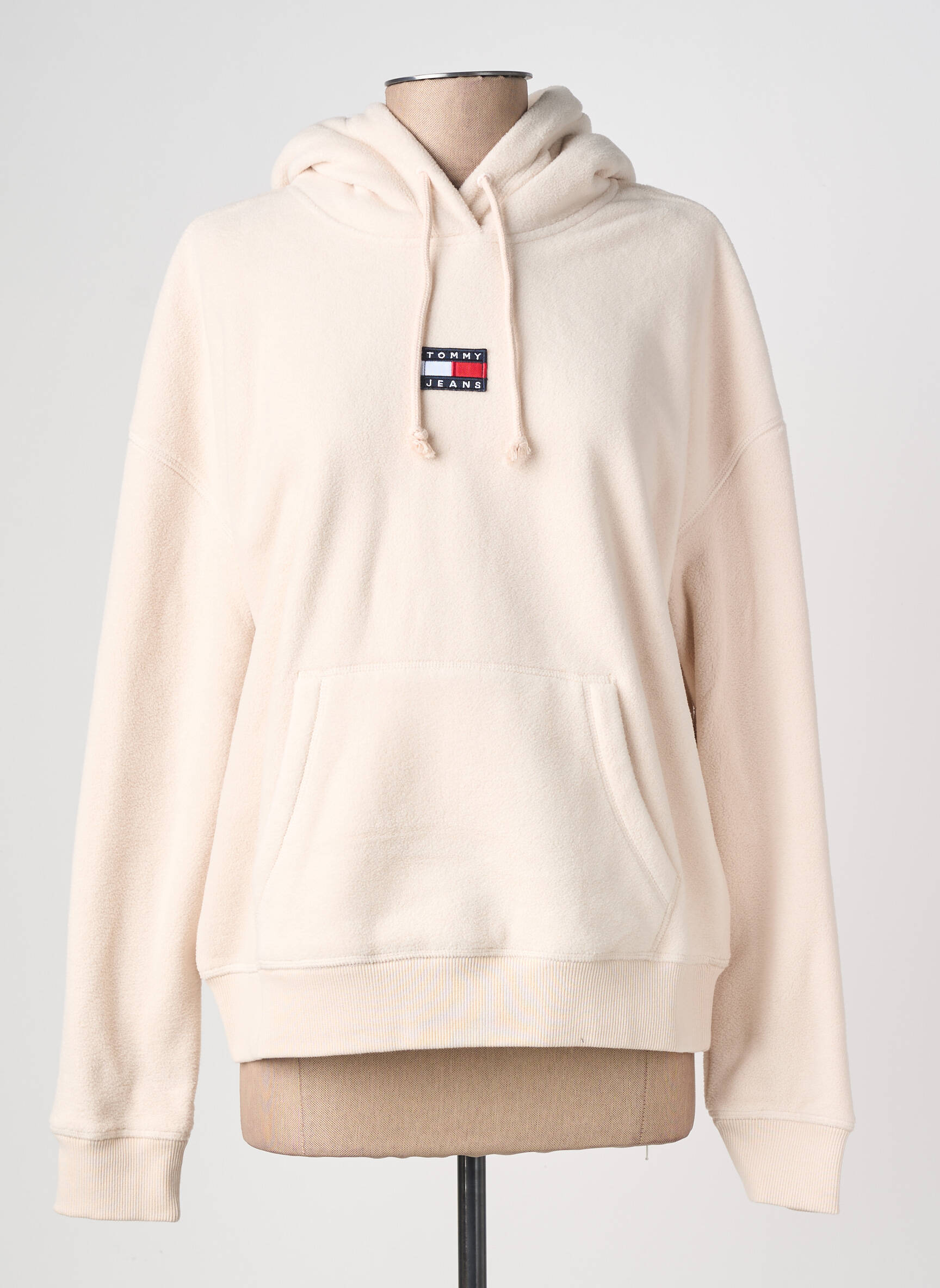 Hanorac cu glugă croială dreaptă mâneci lungi bej TOMMY HILFIGER femeie