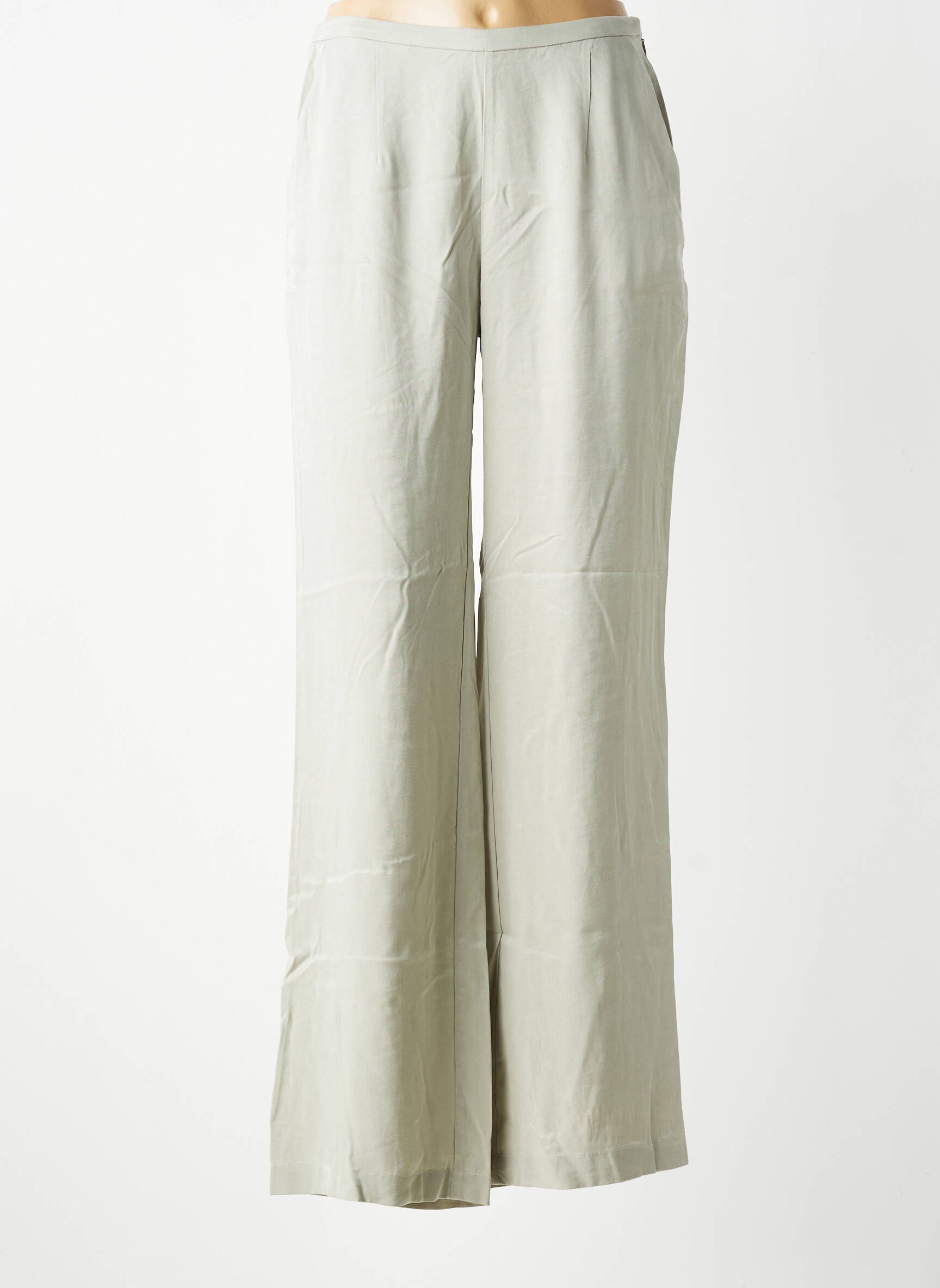 Pantalon larg închidere cu fermoar lateral mărime normală verde ESE O ESE femeie
