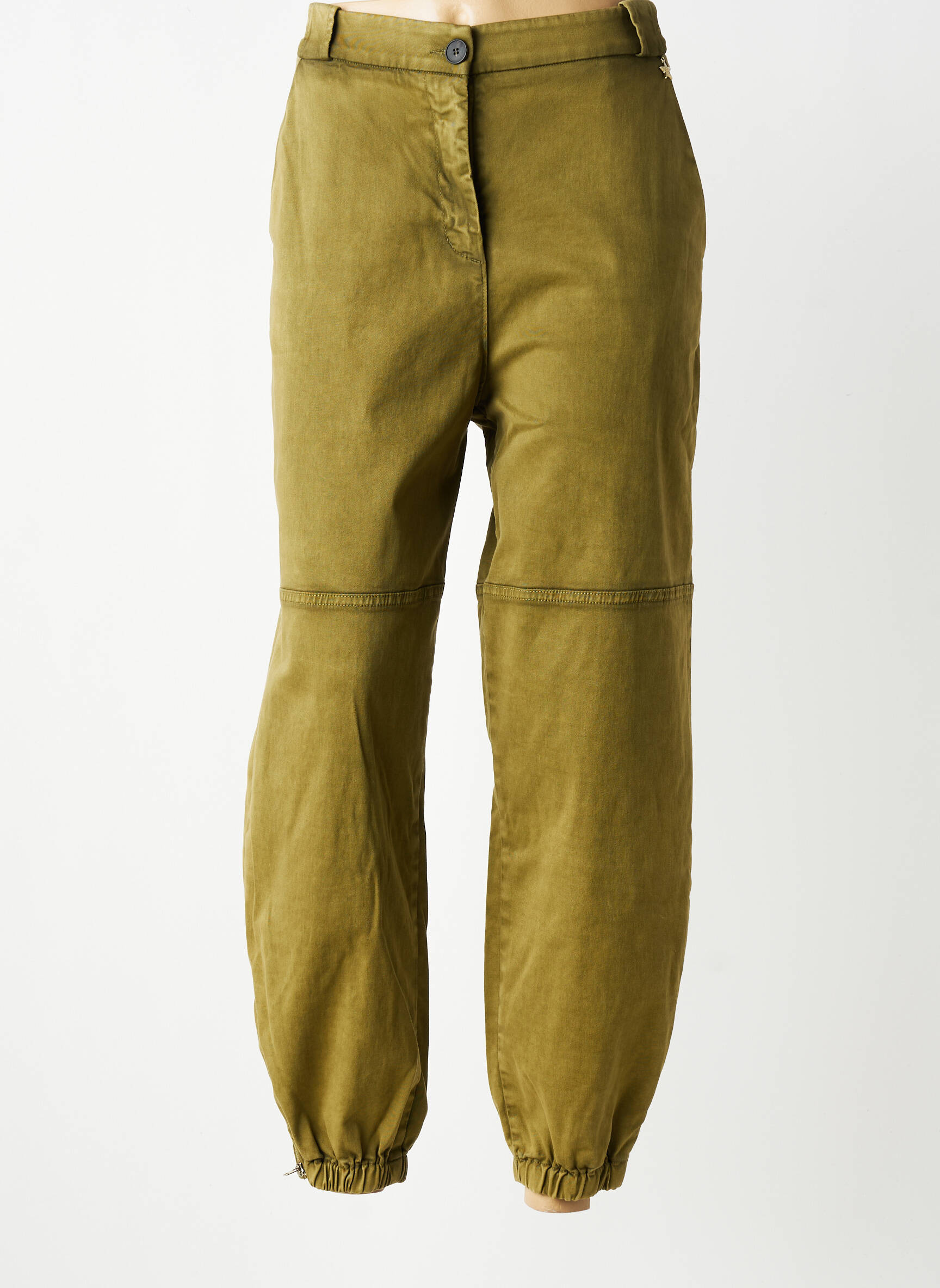 Pantalon drept elasticitate mărime normală verde SOUVENIR femeie