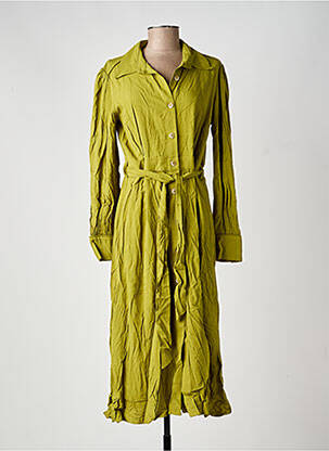 Rochie lungă mâneci lungi mâneci lungi verde ORFEO femeie