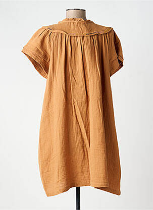 Rochie scurtă mâneci scurte mâneci scurte maro ORFEO femeie