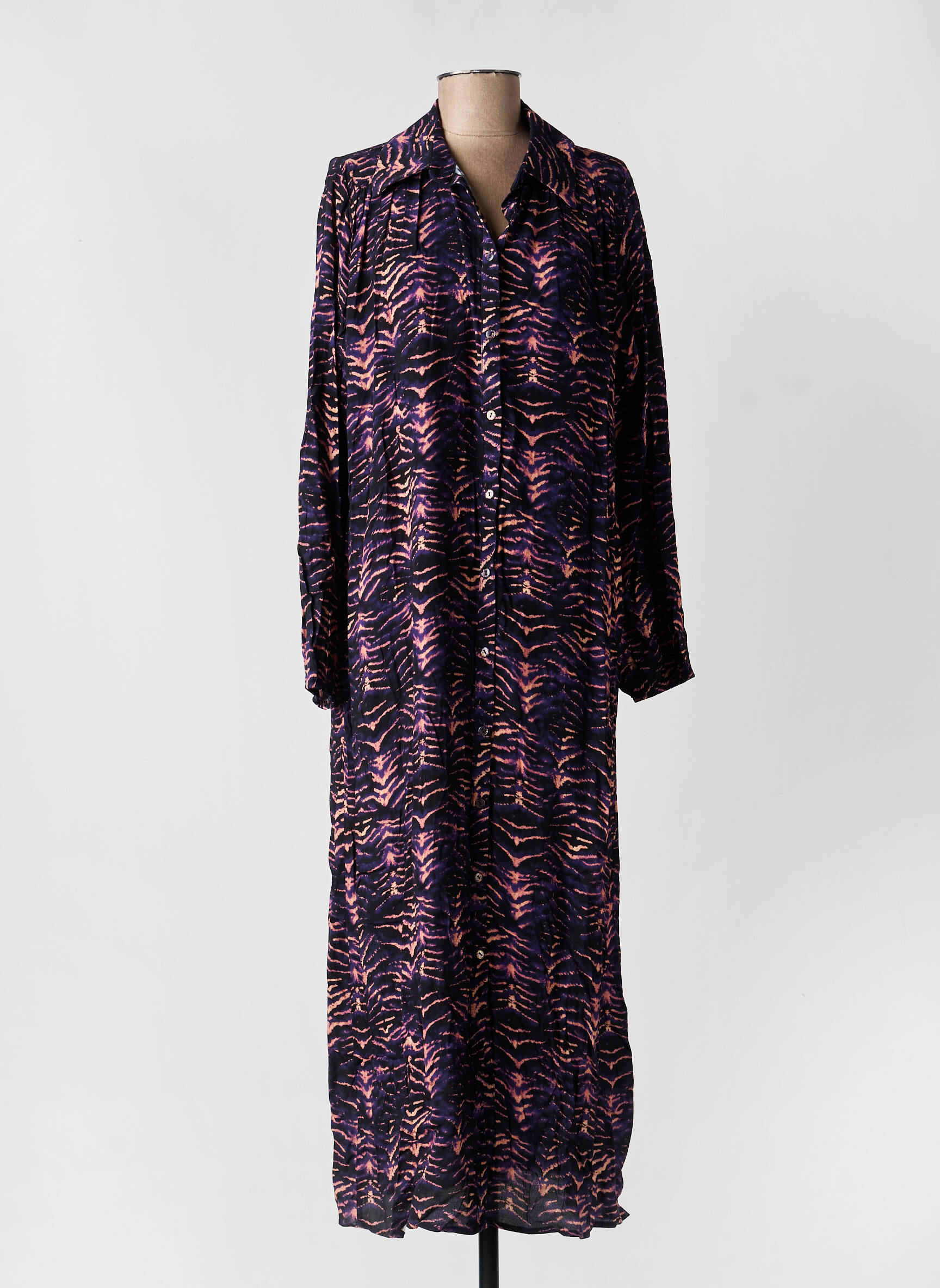 Rochie lungă mâneci lungi mâneci lungi violet IMPREVU femeie