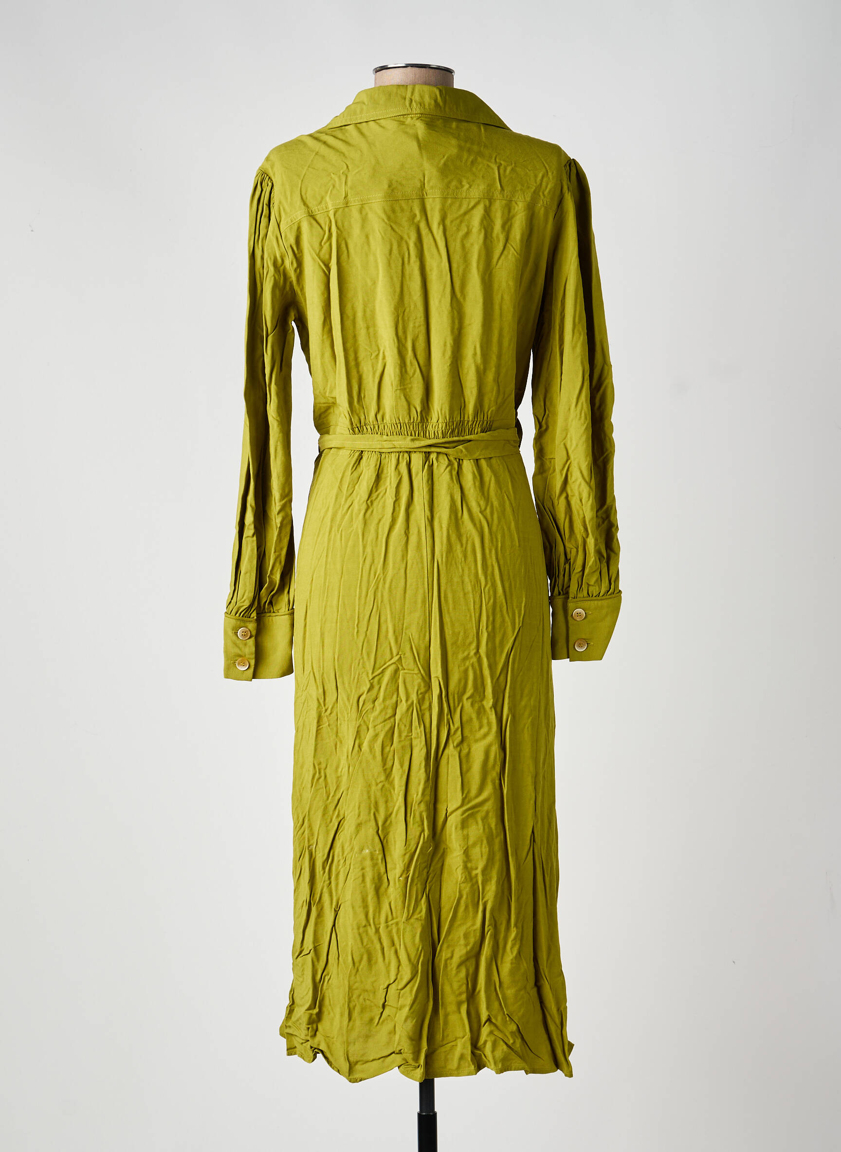 Rochie lungă mâneci lungi mâneci lungi verde ORFEO femeie