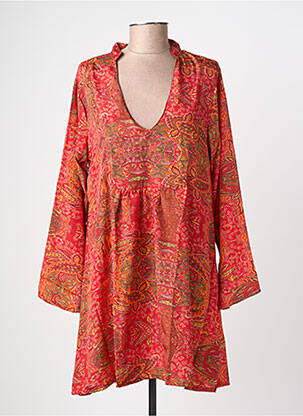 Rochie midi imprimeu fantezie mâneci lungi roșu SINOE BY BAMBOO'S femeie