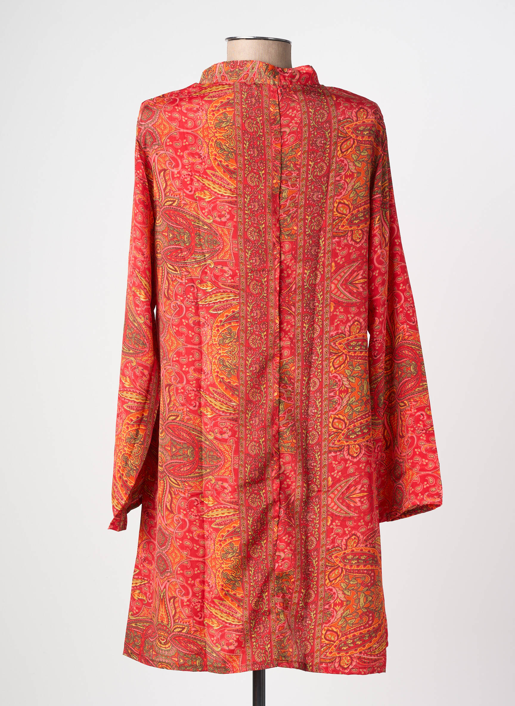 Rochie midi imprimeu fantezie mâneci lungi roșu SINOE BY BAMBOO'S femeie