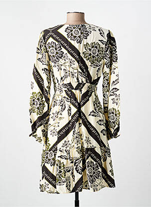 Rochie midi imprimeu floral mâneci lungi bej IN APRIL 1986 femeie
