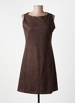 Rochie scurtă fără mâneci fără mâneci maro CHARMING GIRL femeie