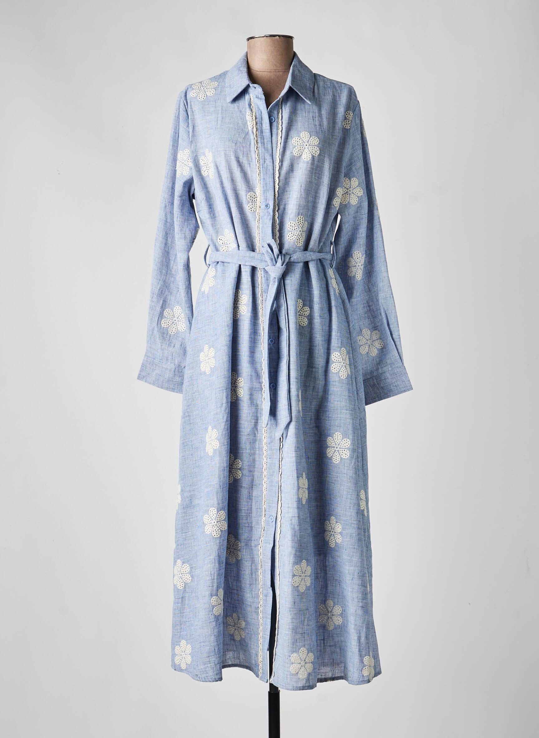 Rochie lungă mâneci lungi mâneci lungi albastru CIAO MILANO femeie
