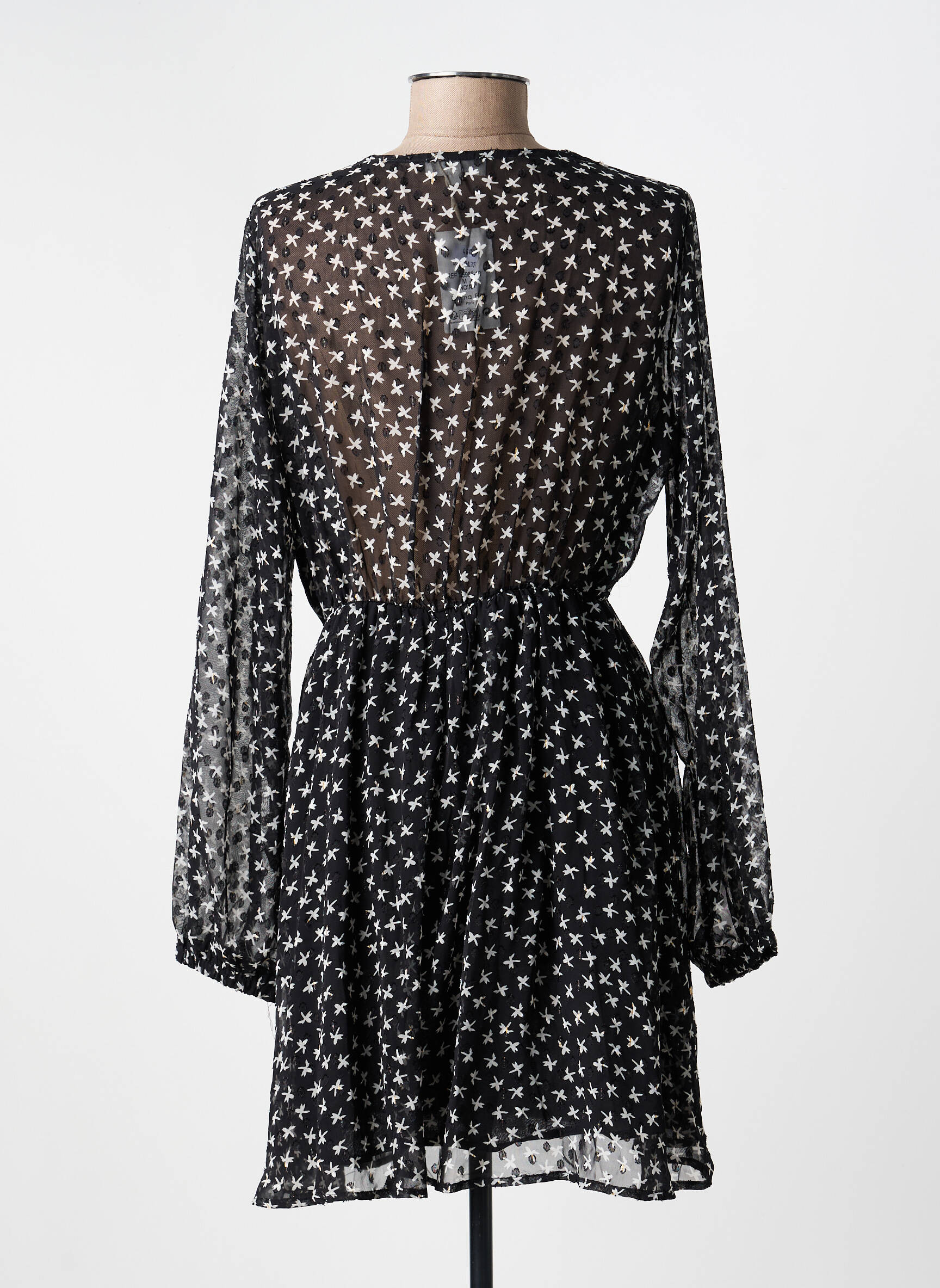 Rochie scurtă mâneci lungi mâneci lungi negru EMMA ELLA femeie