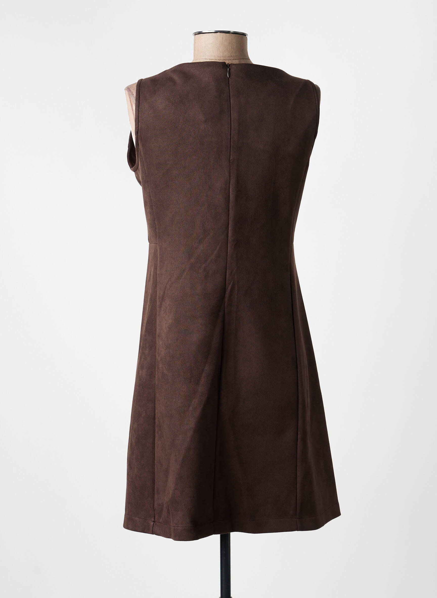 Rochie scurtă fără mâneci fără mâneci maro CHARMING GIRL femeie