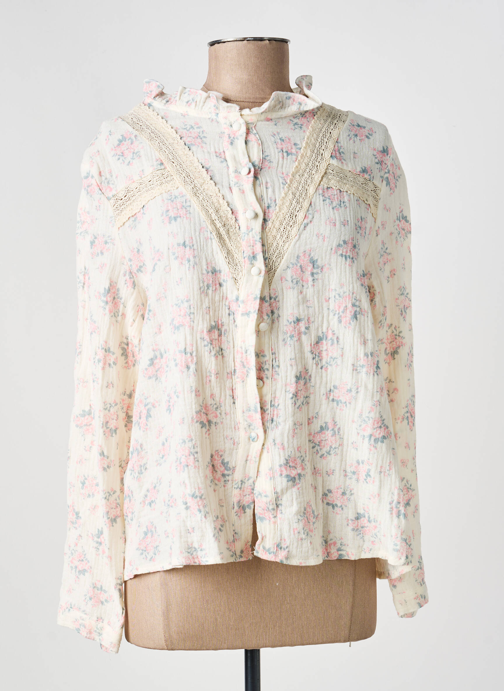 Cămașă imprimeu floral mâneci lungi bej VERSION FEMININ femeie