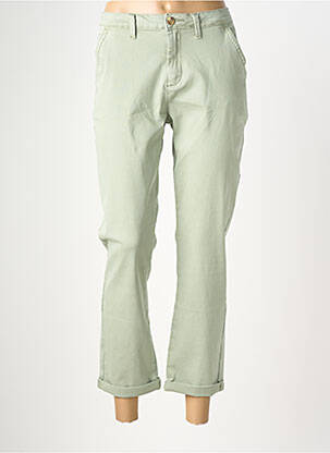 Pantalon chino închidere cu fermoar sub clapetă cu nasturi mărime normală verde MAISON ONADO femeie