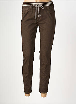 Pantalon slim talie elastică mărime normală maro MAISON ONADO femeie