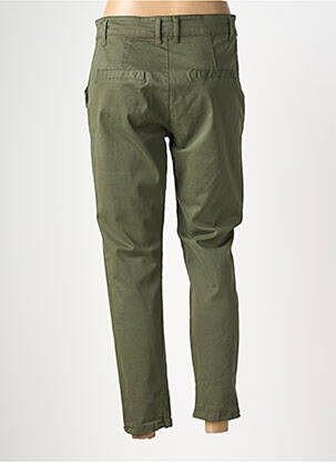 Pantalon chino închidere cu fermoar sub clapetă cu nasturi mărime normală verde MADE IN ITALY femeie