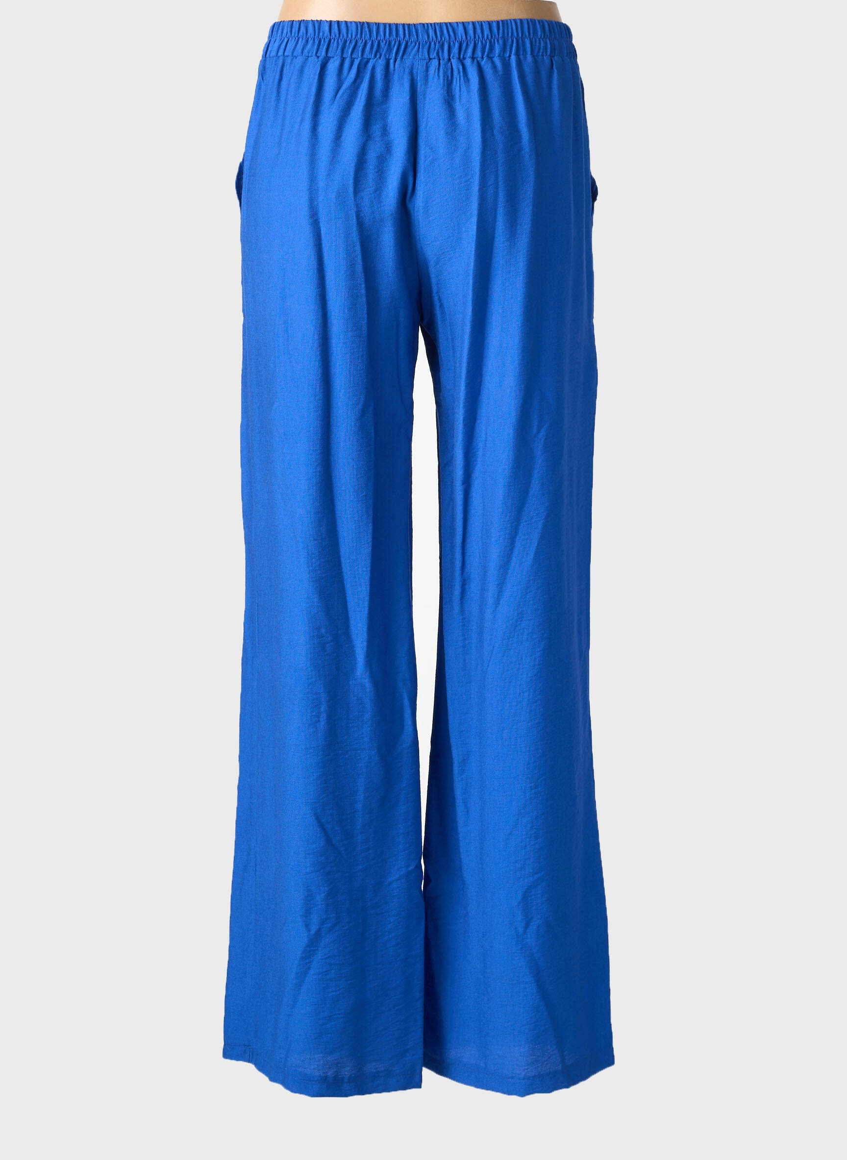 Pantalon drept țesătură poplin mărime normală albastru EMA BLUE'S femeie