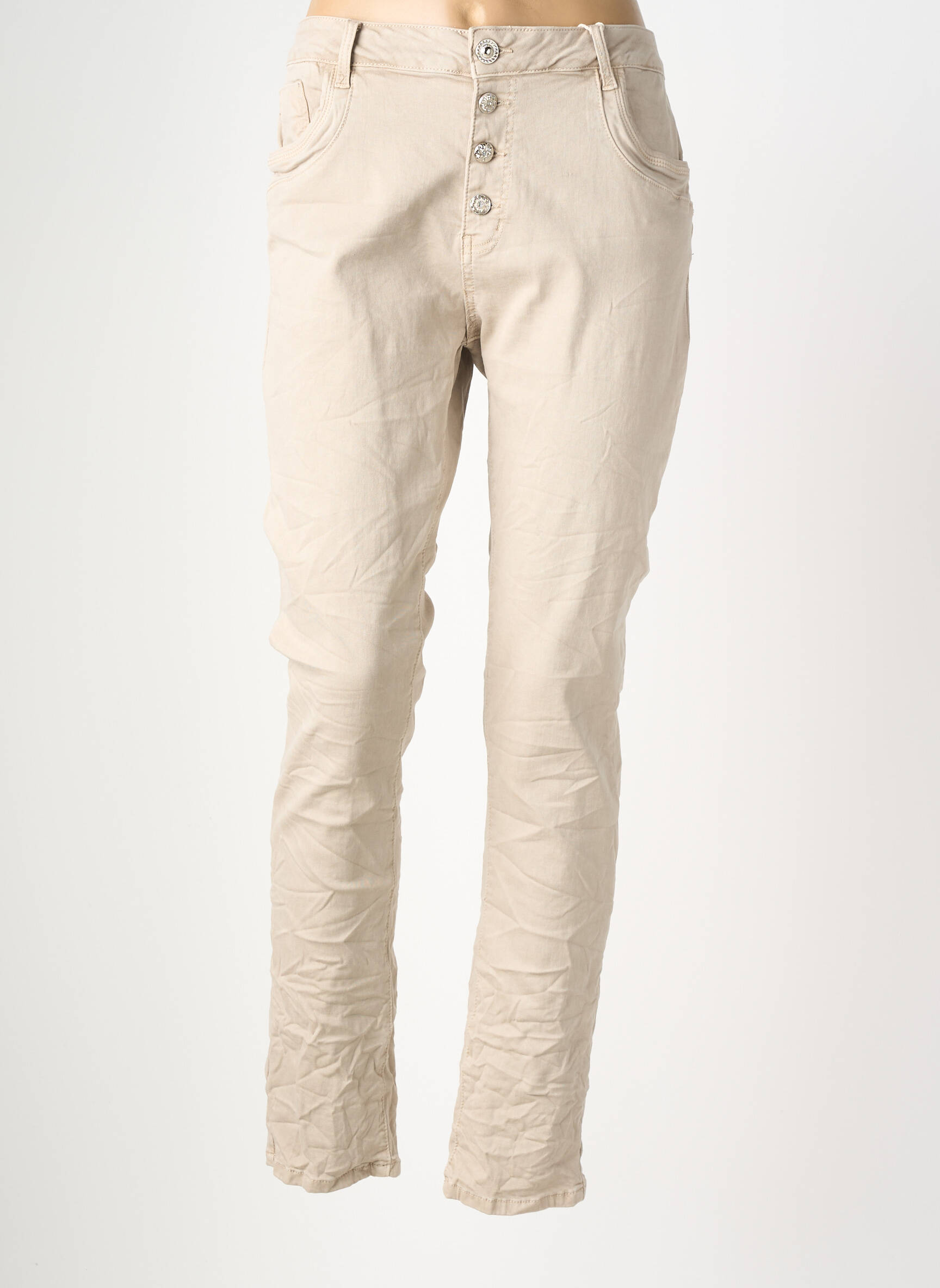 Pantalon slim mărime normală mărime normală bej KAROSTAR femeie