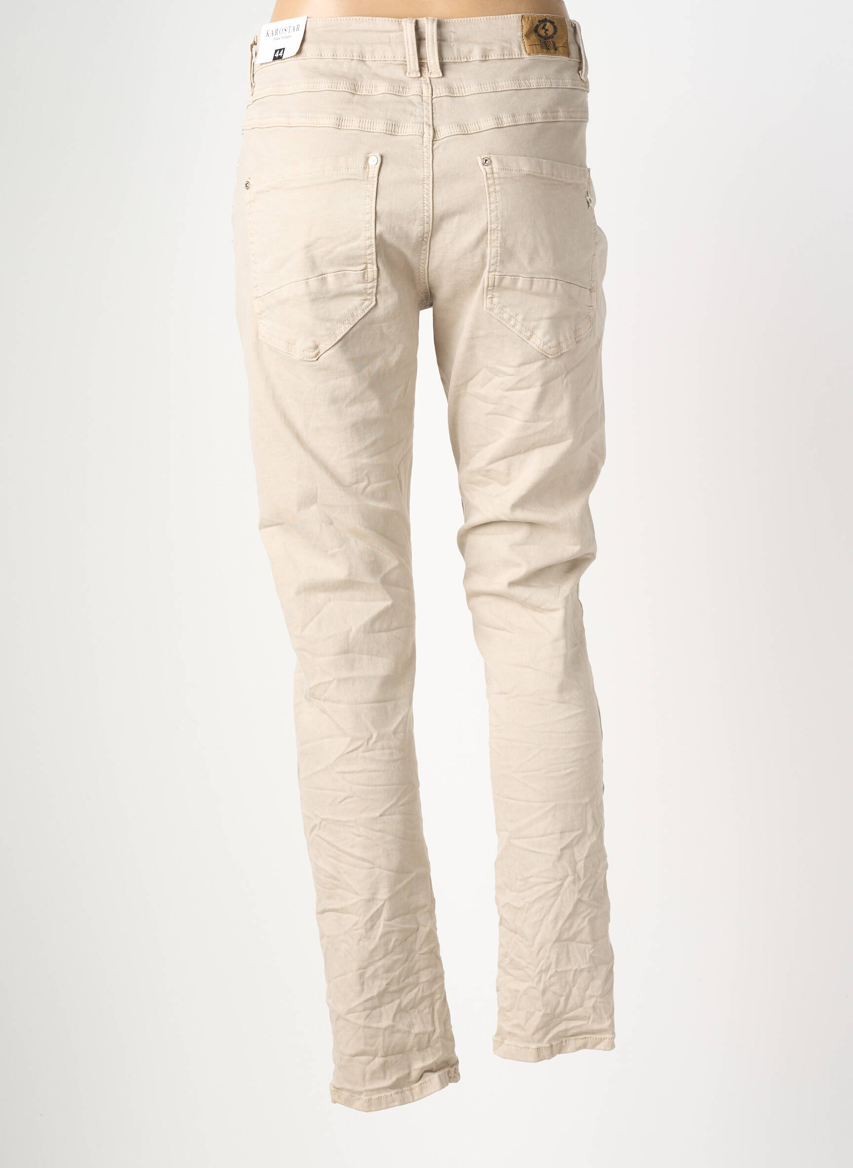 Pantalon slim mărime normală mărime normală bej KAROSTAR femeie
