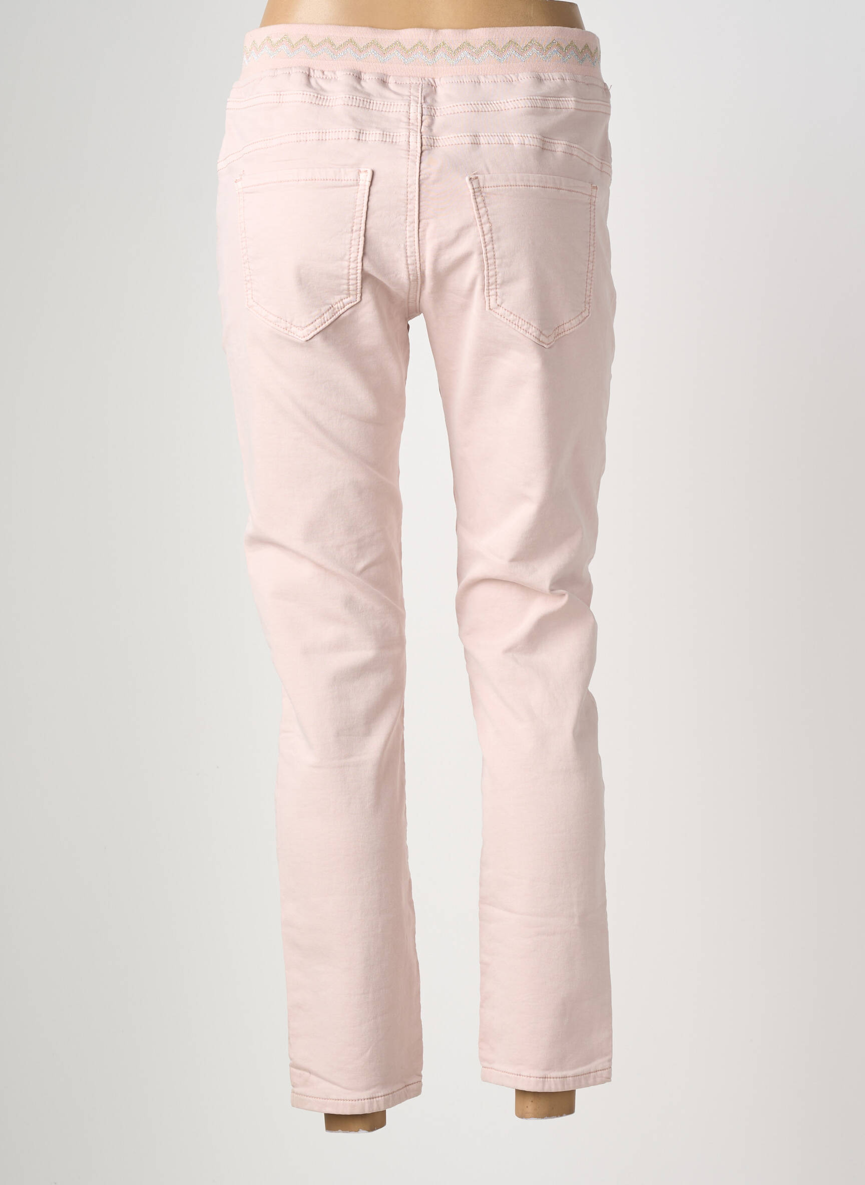 Pantalon slim talie elastică mărime normală roz MAISON ONADO femeie
