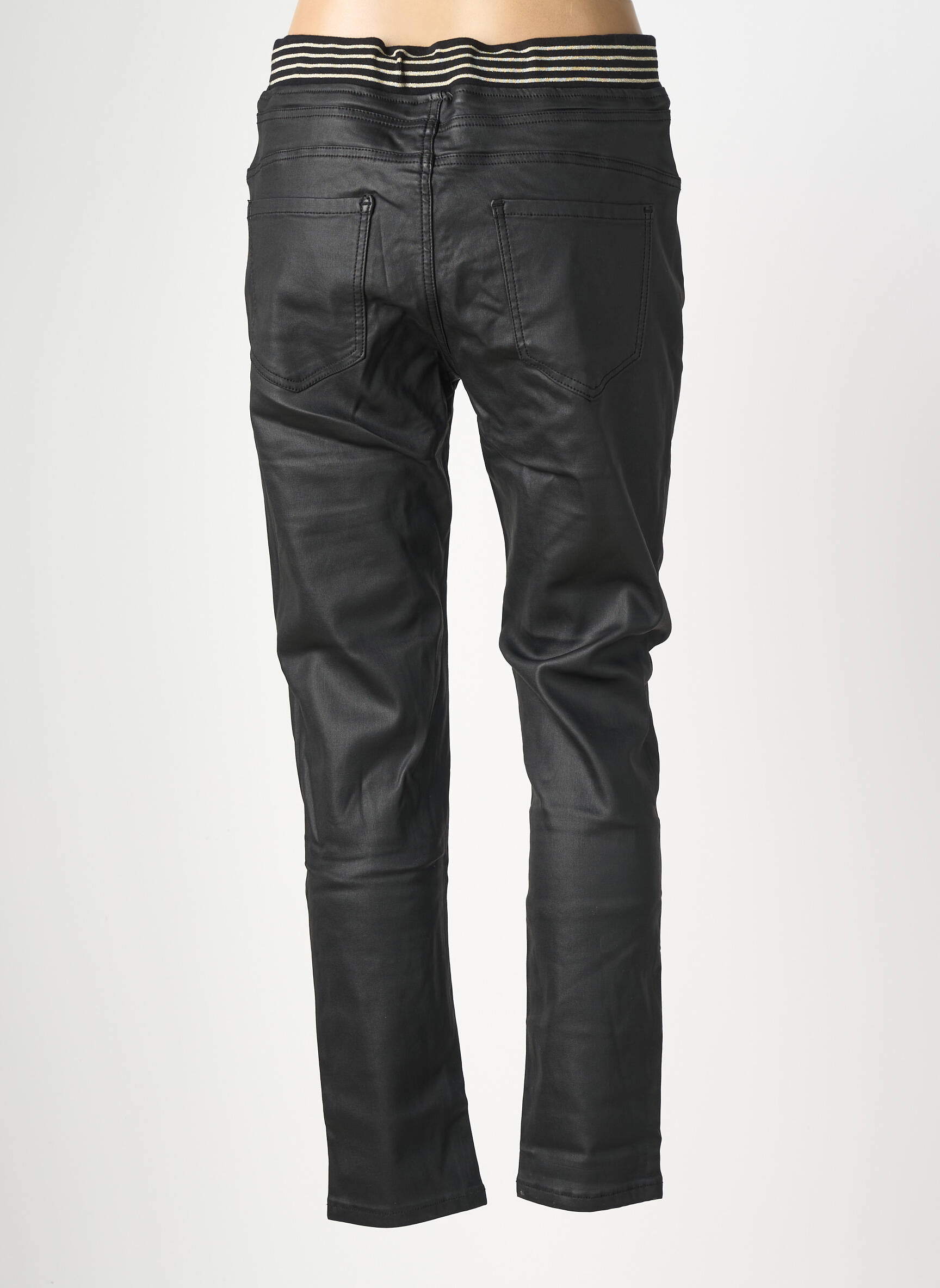 Pantalon slim talie elastică mărime normală negru MAISON ONADO femeie
