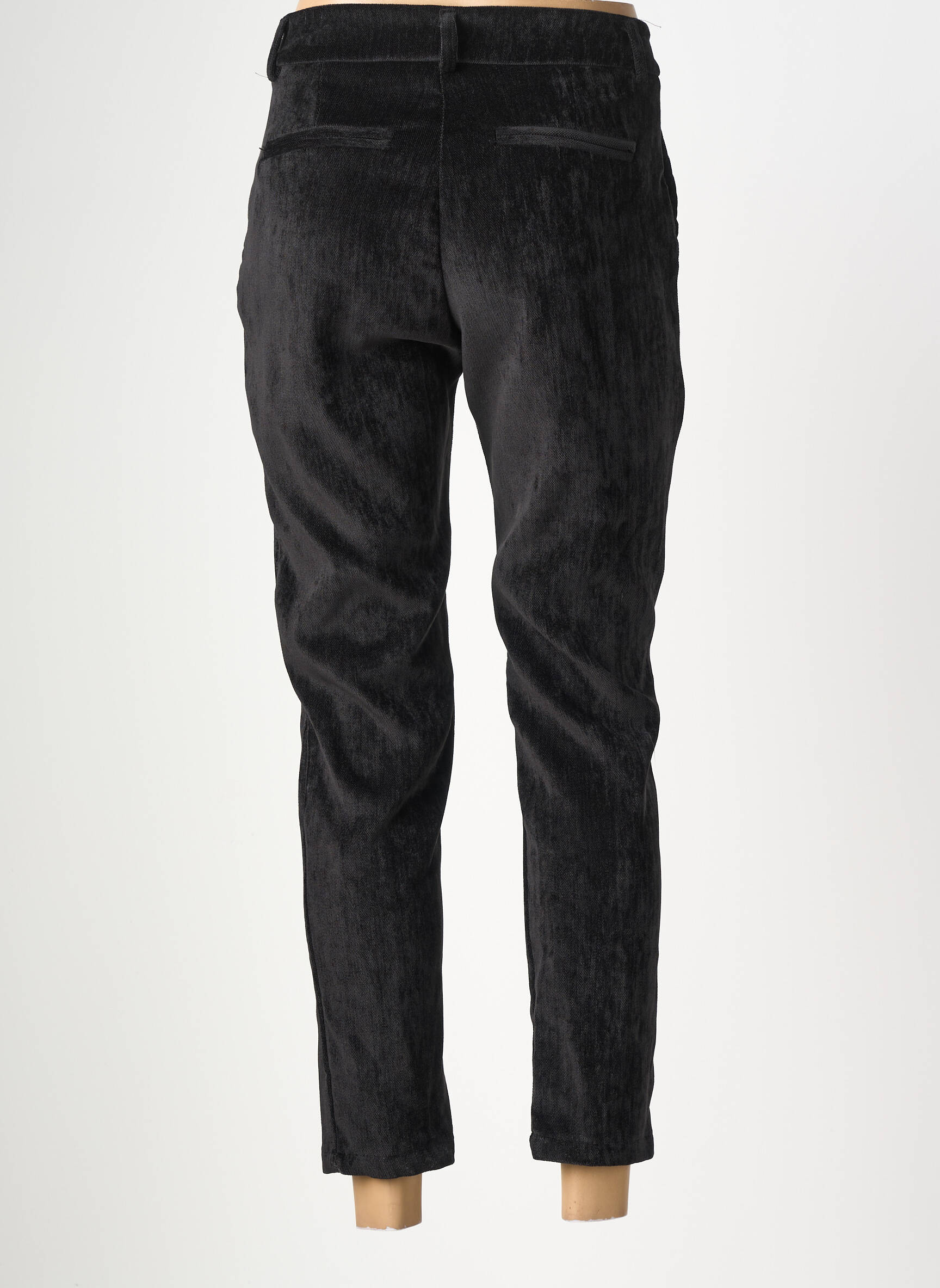 Pantalon chino închidere cu fermoar sub clapetă cu nasturi mărime normală negru NAIIF femeie