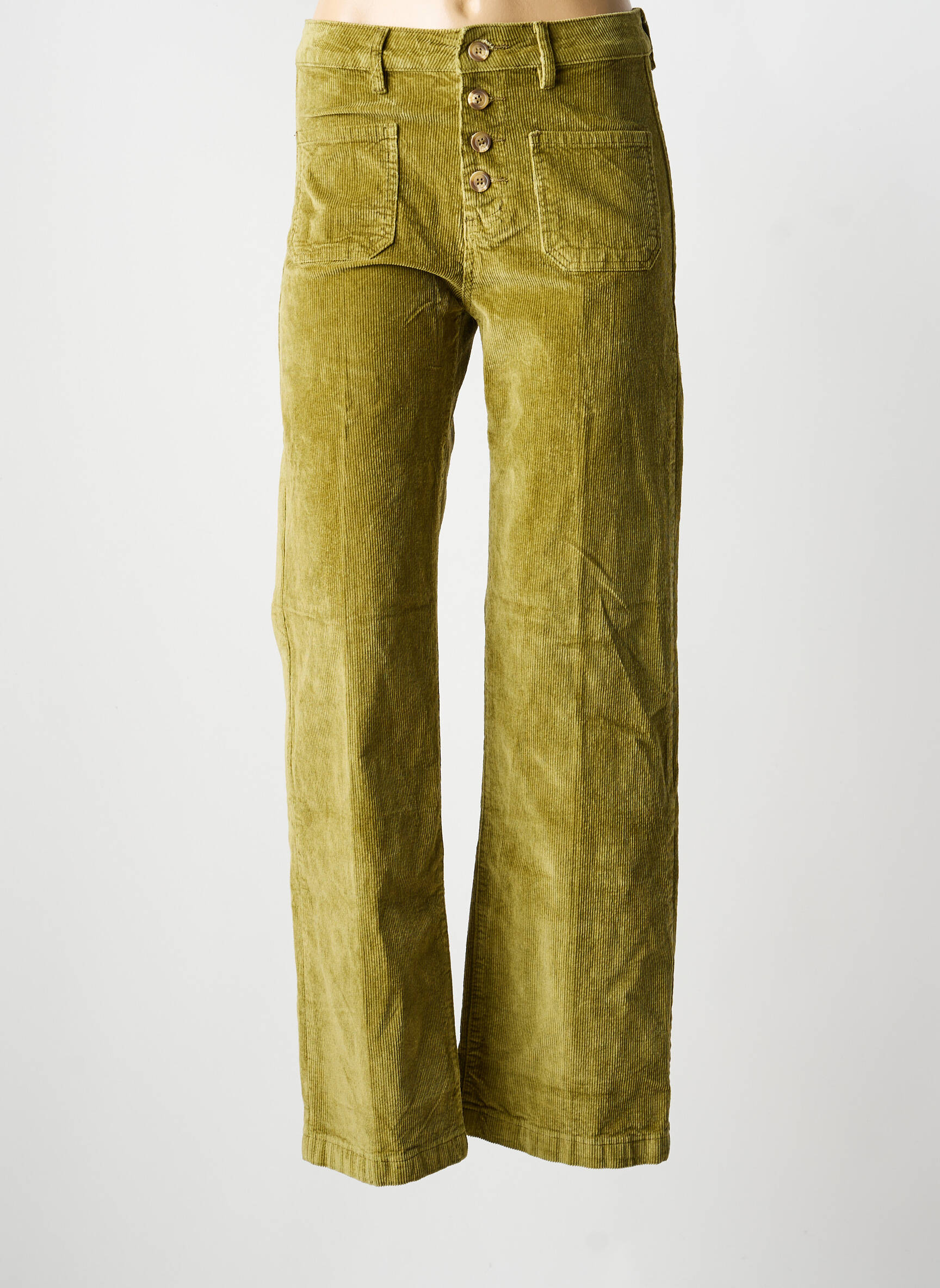 Pantalon drept mărime normală mărime normală verde MAISON ONADO femeie