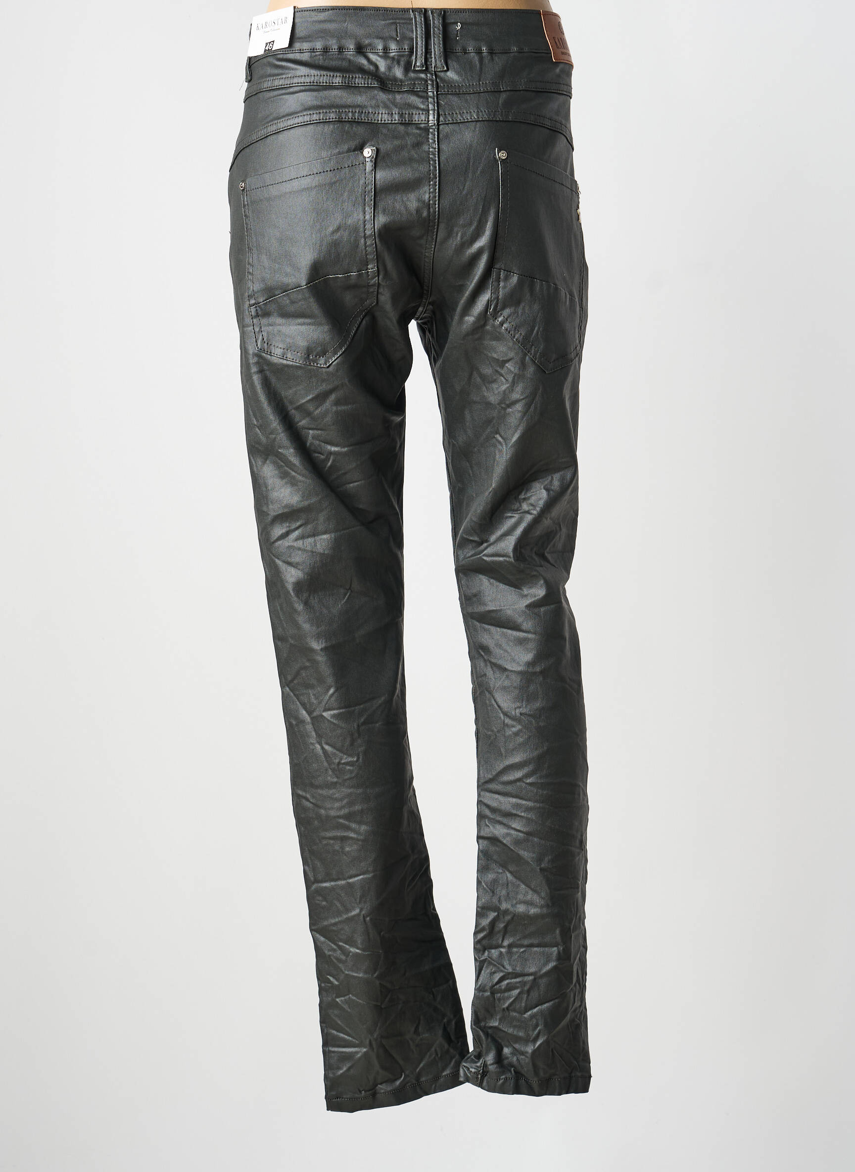 Pantalon drept elasticitate mărime normală negru KAROSTAR femeie