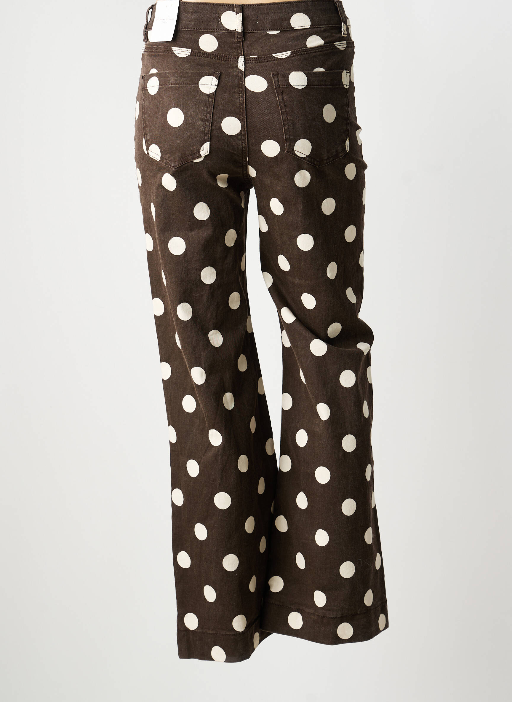 Pantalon drept elasticitate talie înaltă maro MAISON ONADO femeie