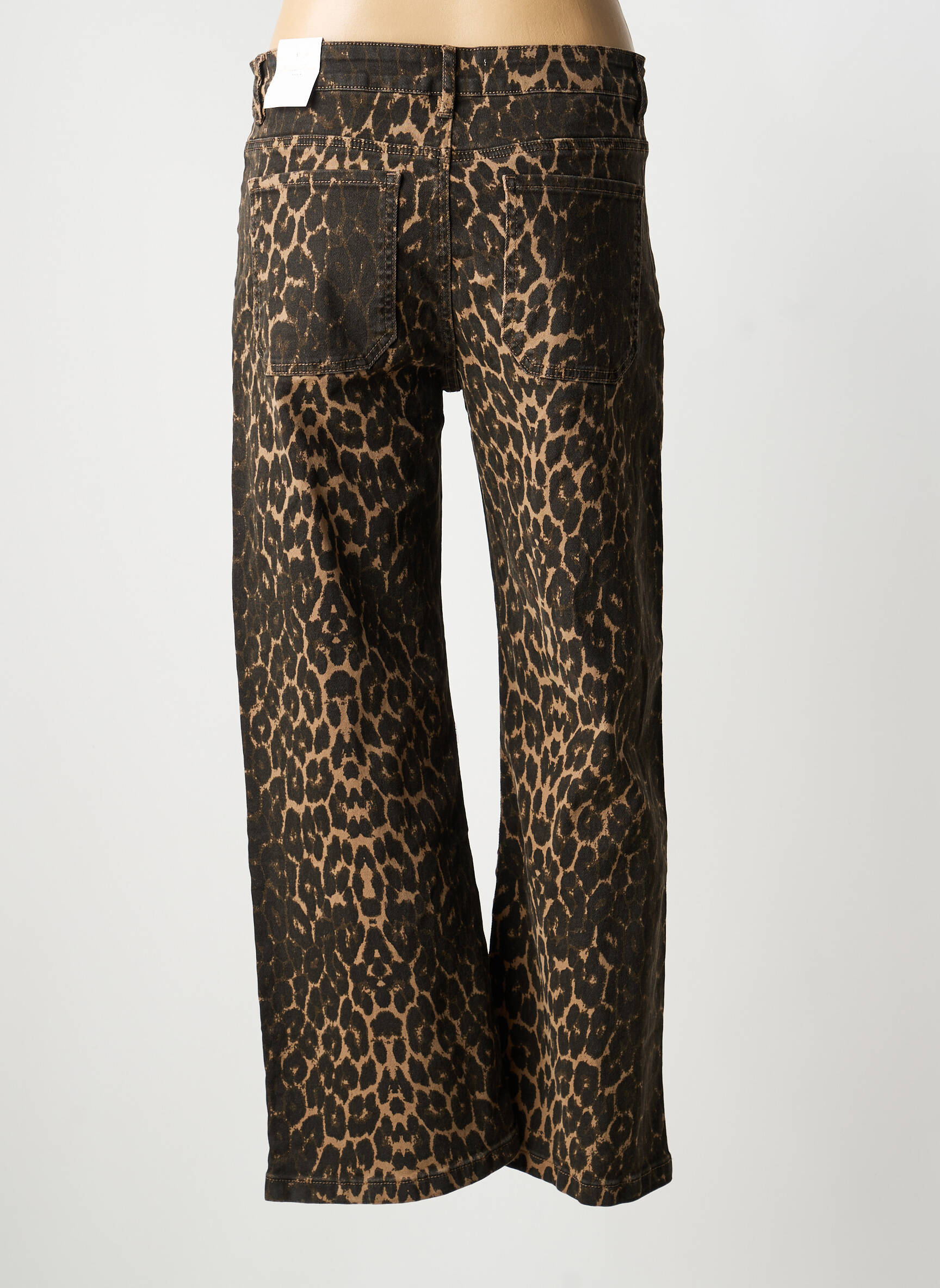 Pantalon 7/8 talie înaltă talie înaltă maro MAISON ONADO femeie