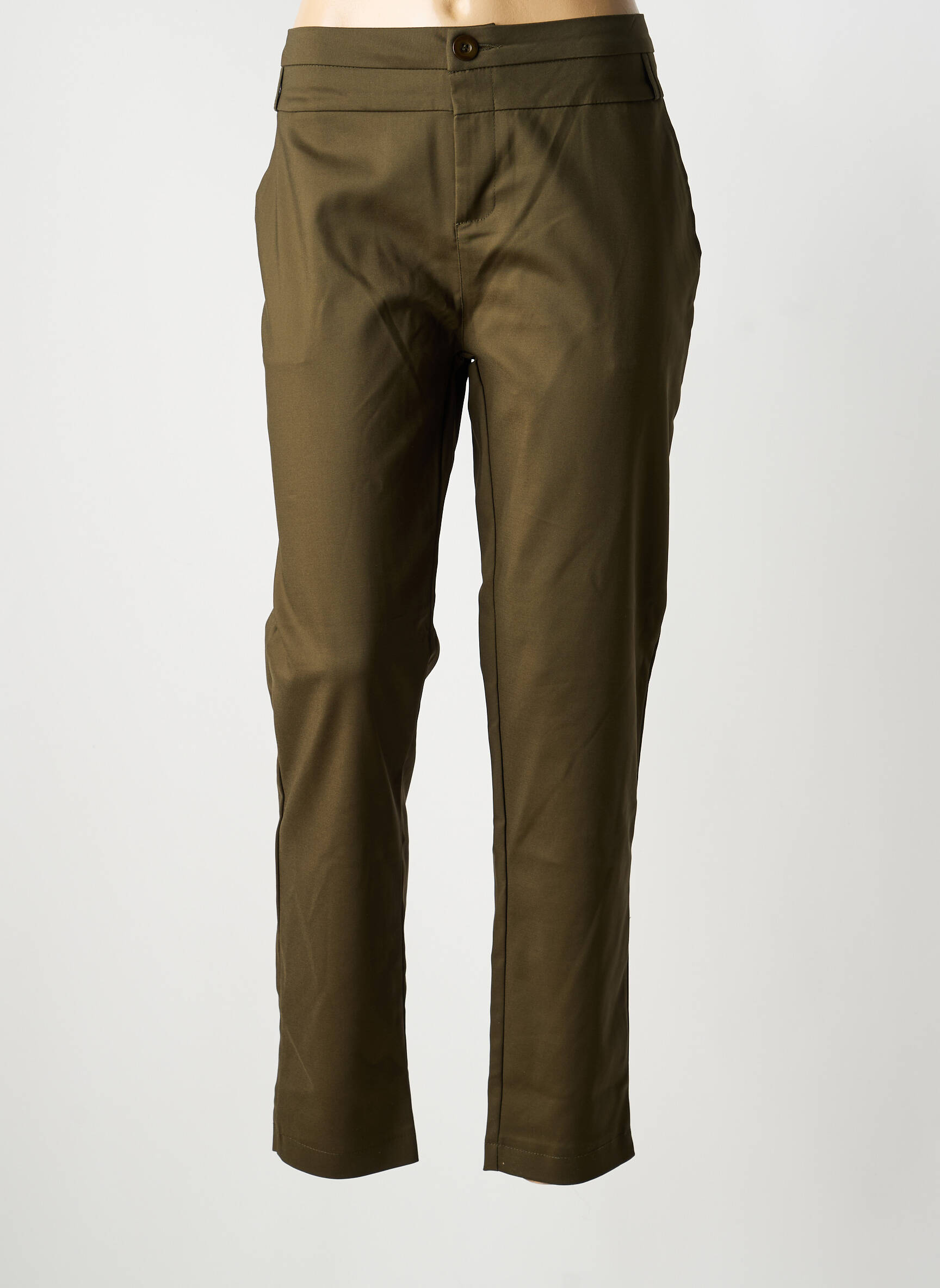 Pantalon drept elasticitate mărime normală verde CHIC & JEUNE femeie
