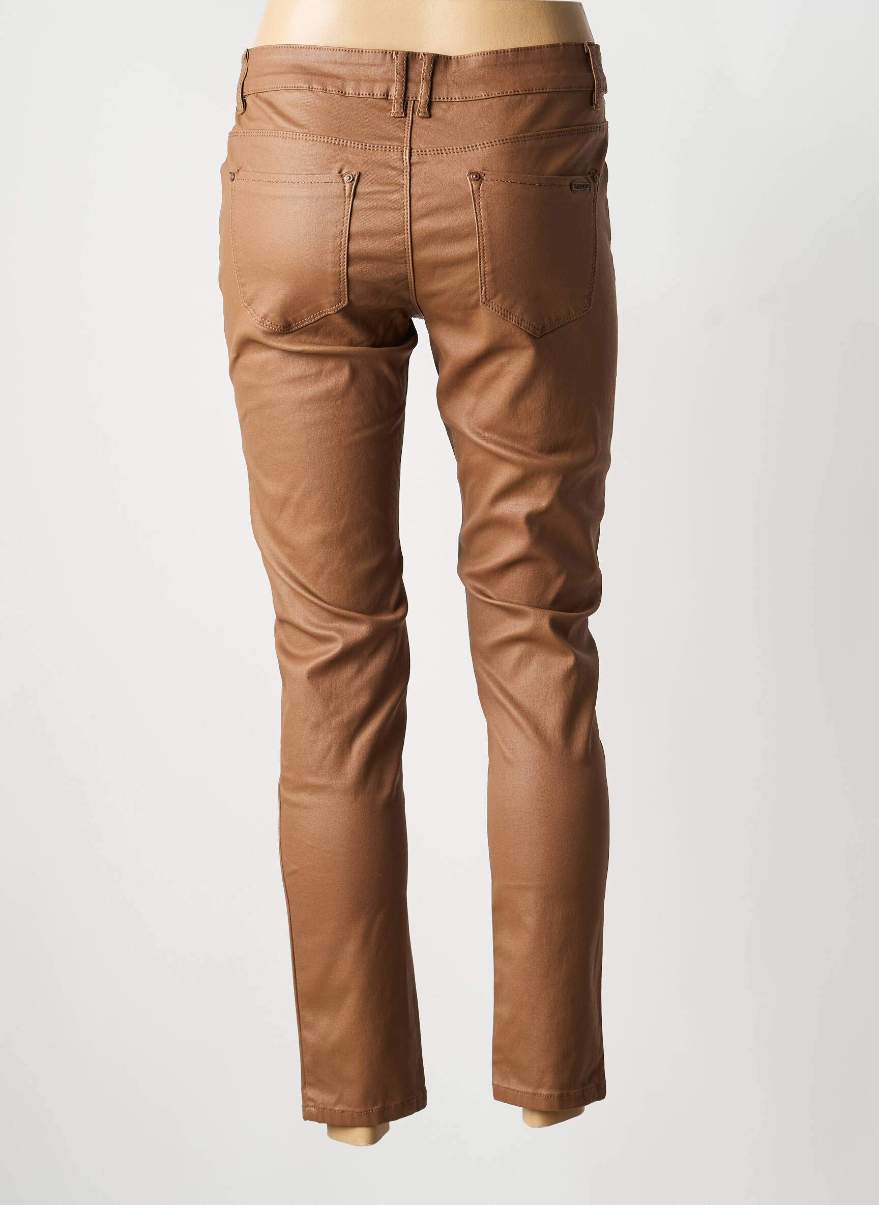 Pantalon slim țesătură acoperită mărime normală maro ONADO femeie