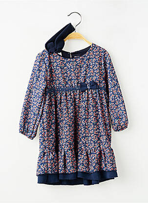 Rochie scurtă mâneci lungi mâneci lungi albastru P'TIT MÔME fată