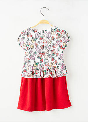 Rochie scurtă țesătură poplin mâneci scurte roșu P'TIT MÔME fată