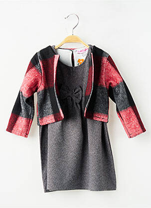 Set rochie mâneci lungi gri P'TIT MÔME fată